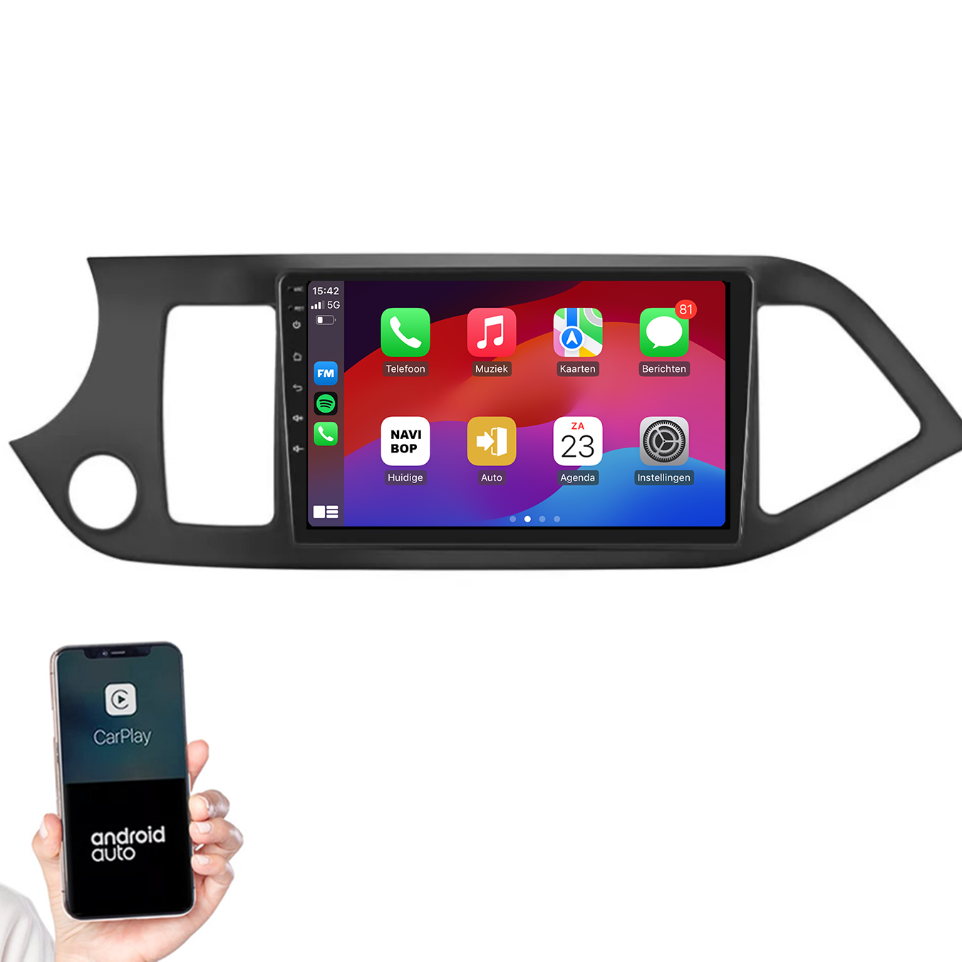 Kia Picanto | Autoradio |2011 t/m 2017 | Android 14 | Apple CarPlay & Android Auto