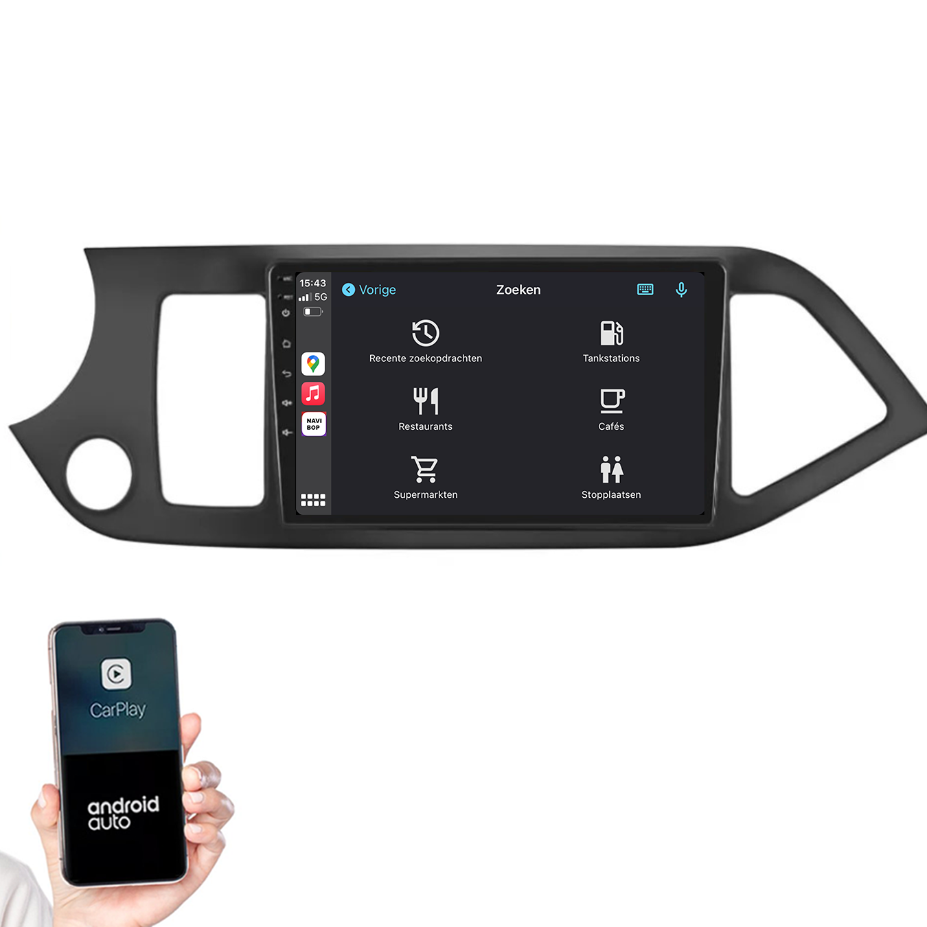 Kia Picanto | Autoradio |2011 t/m 2017 | Android 14 | Apple CarPlay & Android Auto