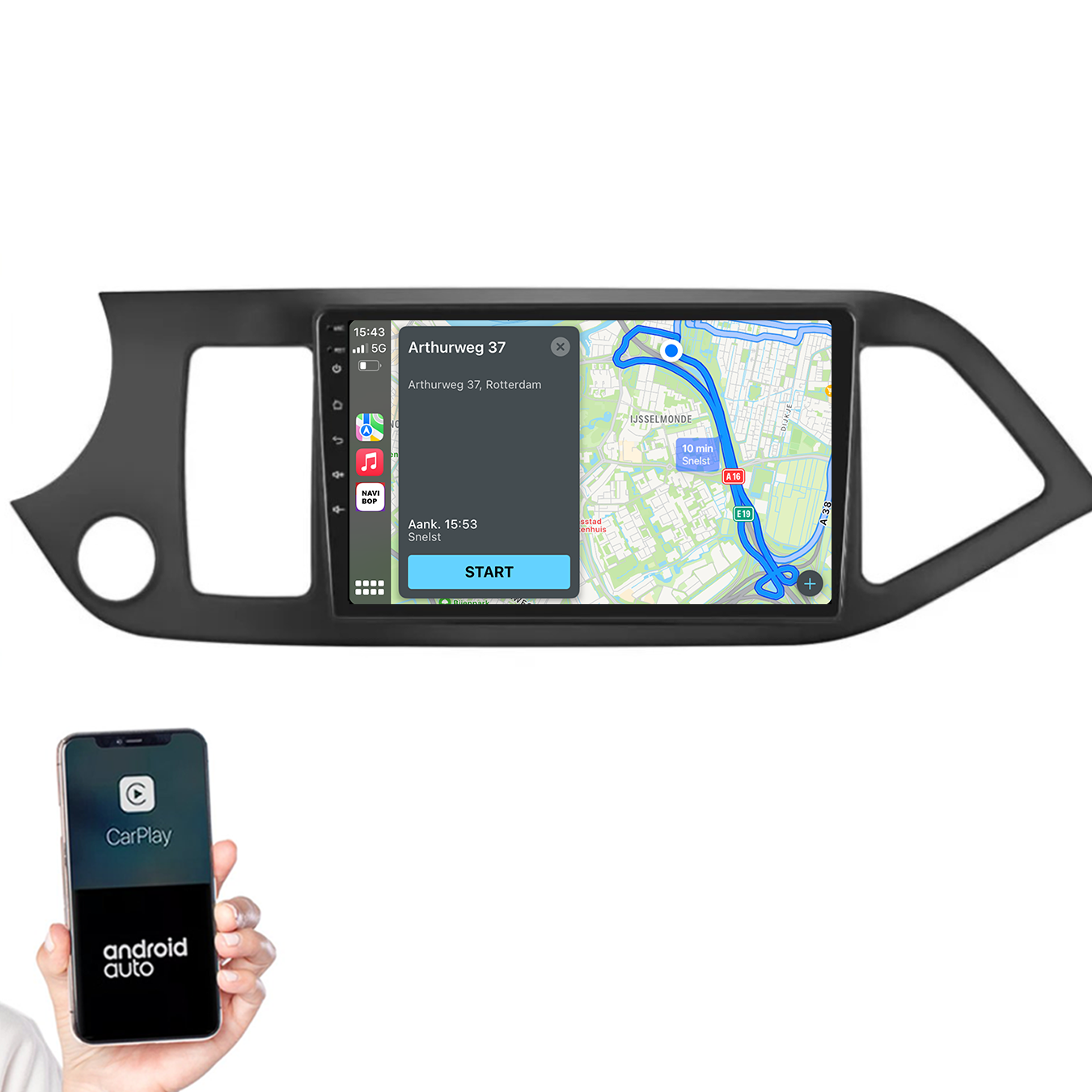 Kia Picanto | Autoradio |2011 t/m 2017 | Android 14 | Apple CarPlay & Android Auto