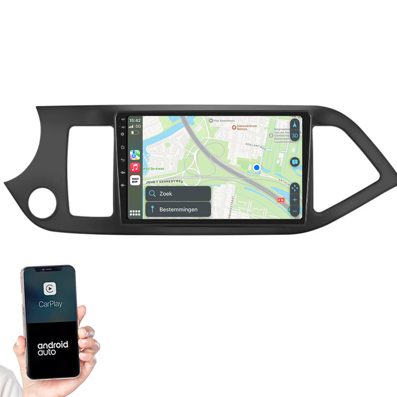 Kia Picanto | Autoradio |2011 t/m 2017 | Android 14 | Apple CarPlay & Android Auto