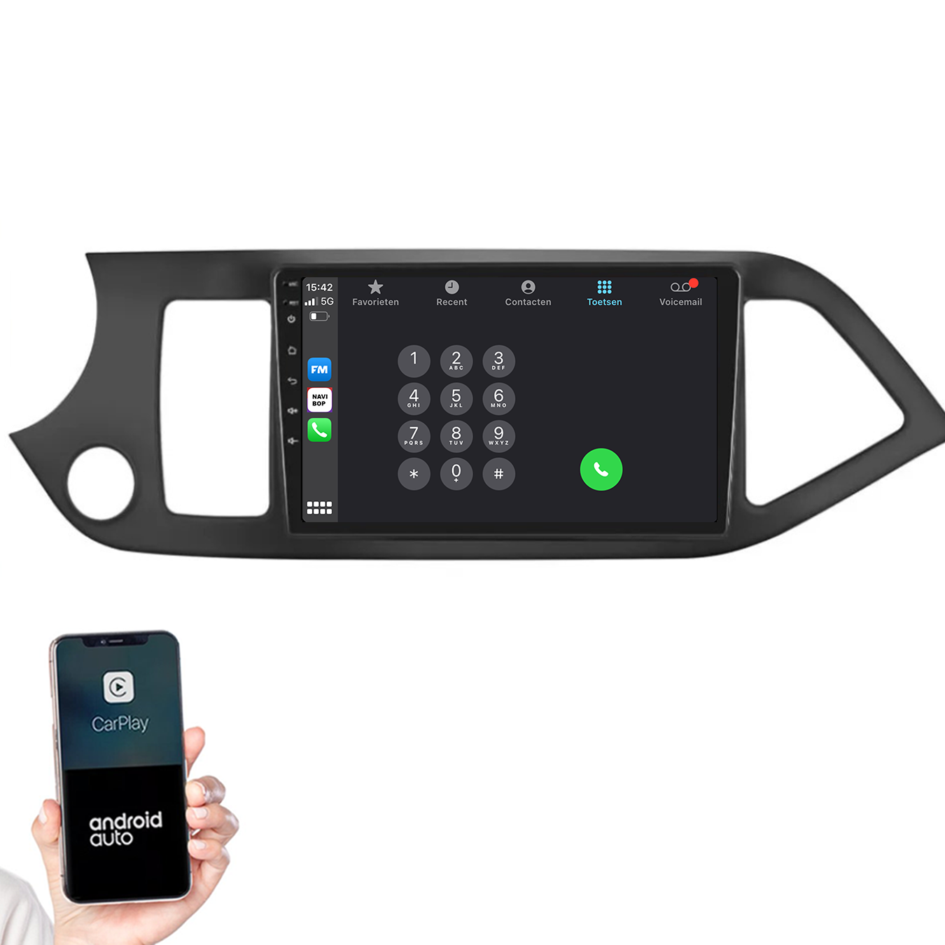 Kia Picanto | Autoradio |2011 t/m 2017 | Android 14 | Apple CarPlay & Android Auto