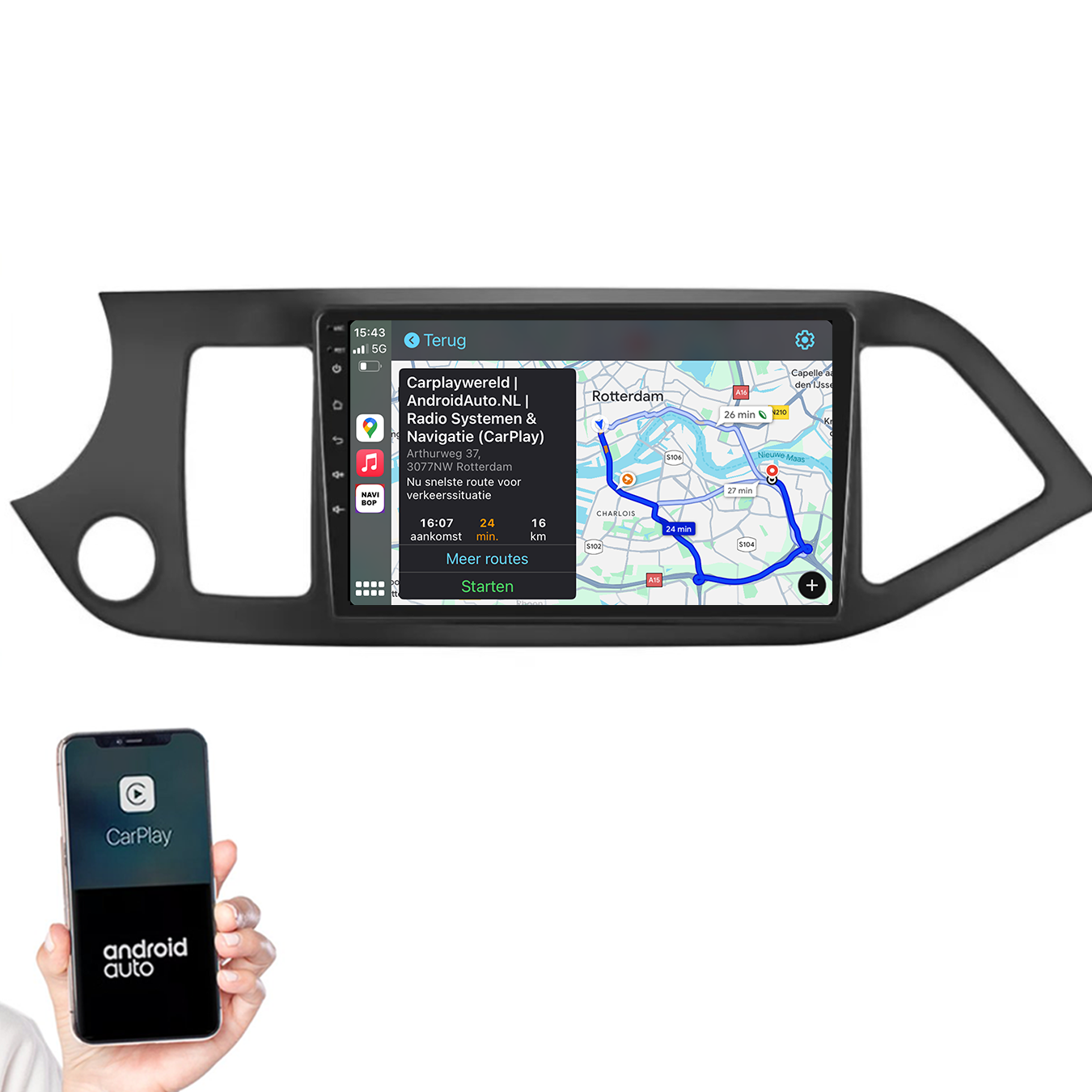 Kia Picanto | Autoradio |2011 t/m 2017 | Android 14 | Apple CarPlay & Android Auto