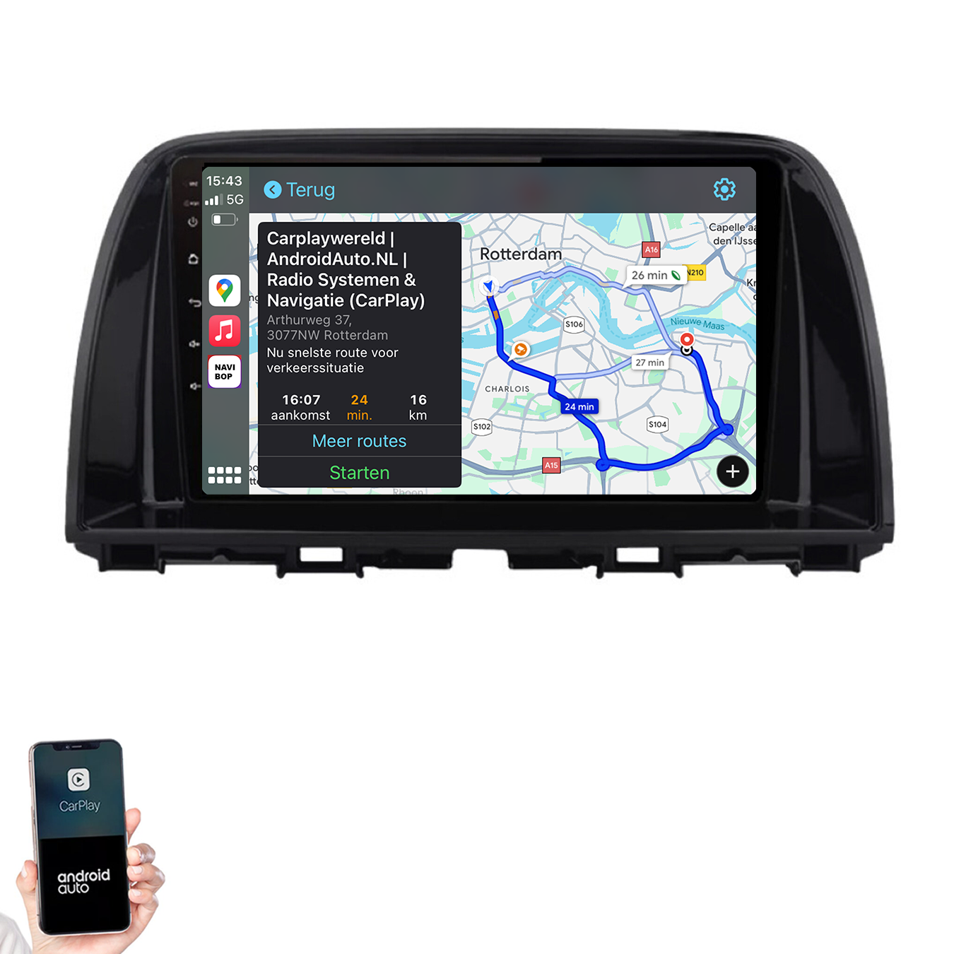 Mazda CX-5 | Autoradio | 2012 t/m 2015 | Android 14 | Apple CarPlay & Android Auto