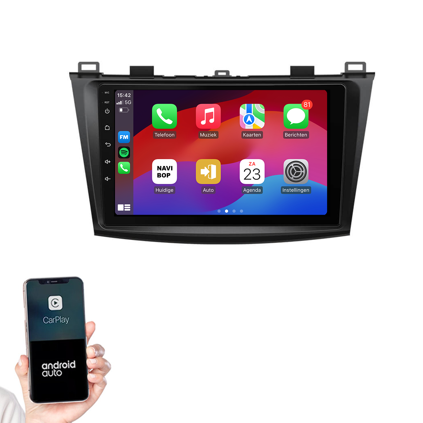 Mazda 3 | Autoradio | 2009 t/m 2013 | Android 14 | Apple CarPlay & Android Auto