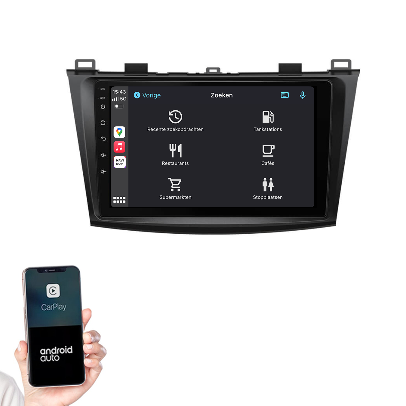 Mazda 3 | Autoradio | 2009 t/m 2013 | Android 14 | Apple CarPlay & Android Auto
