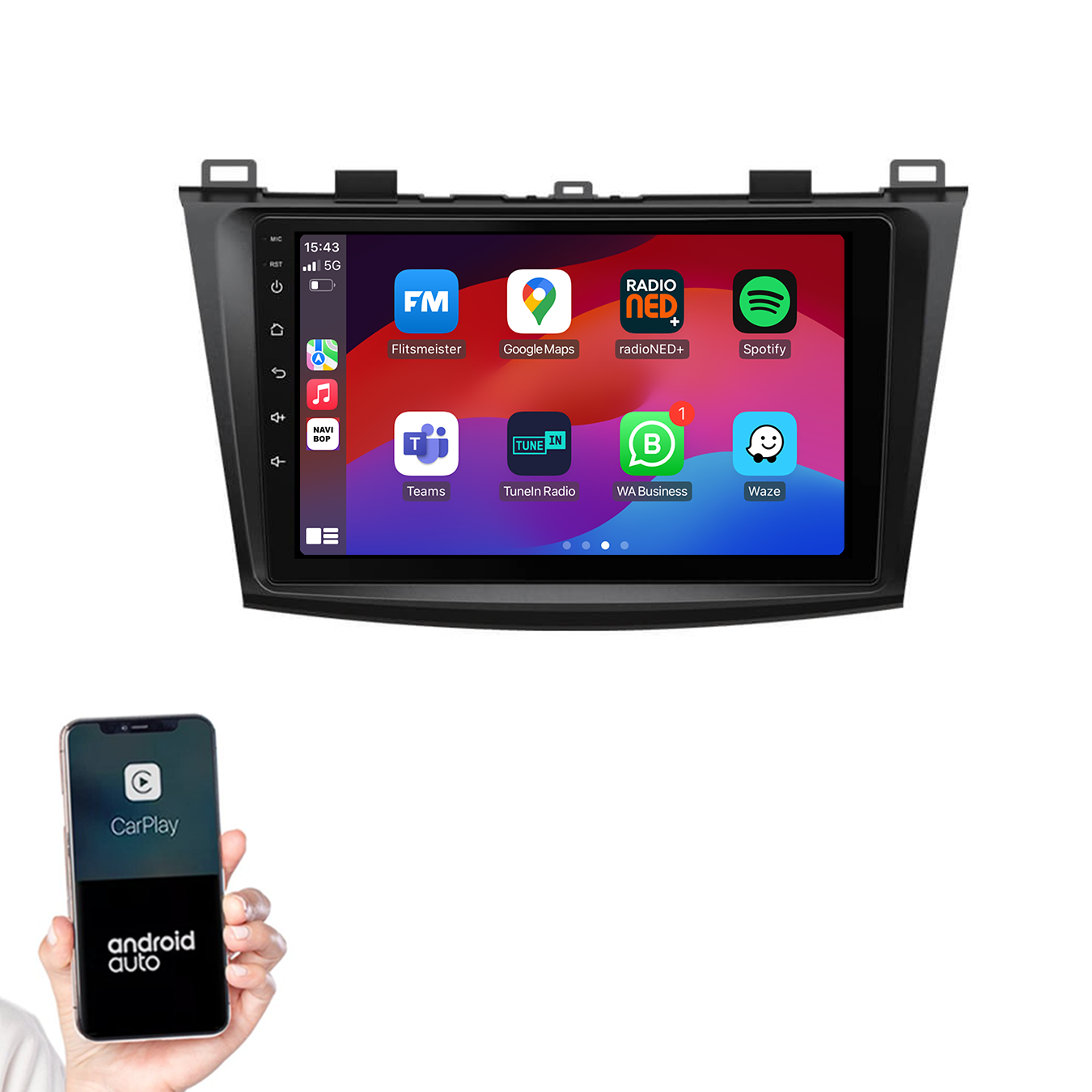 Mazda 3 | Autoradio | 2009 t/m 2013 | Android 14 | Apple CarPlay & Android Auto