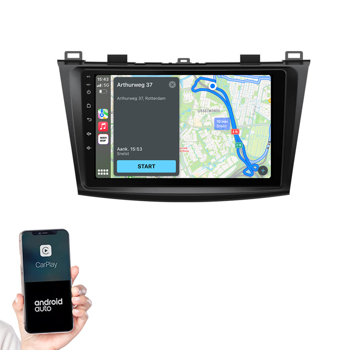 Mazda 3 | Autoradio | 2009 t/m 2013 | Android 14 | Apple CarPlay & Android Auto