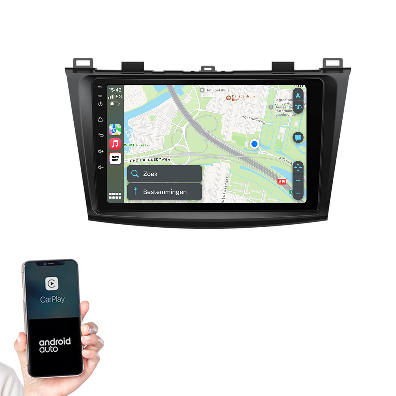 Mazda 3 | Autoradio | 2009 t/m 2013 | Android 14 | Apple CarPlay & Android Auto