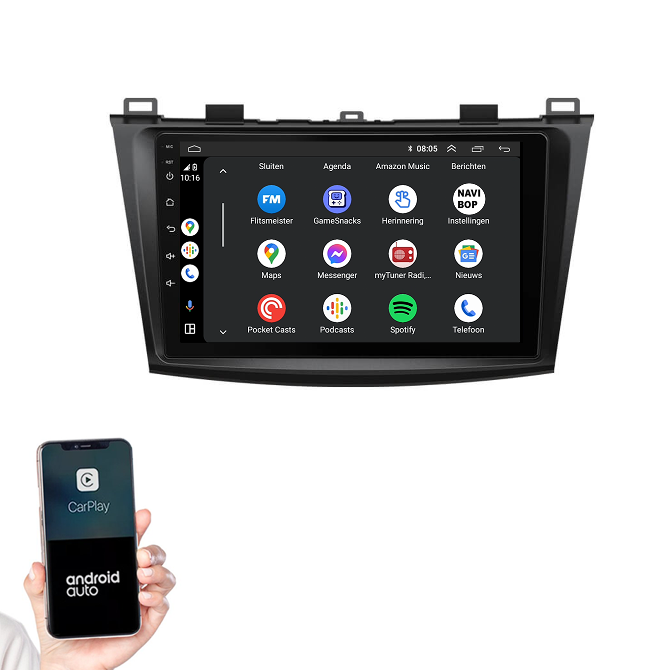 Mazda 3 | Autoradio | 2009 t/m 2013 | Android 14 | Apple CarPlay & Android Auto