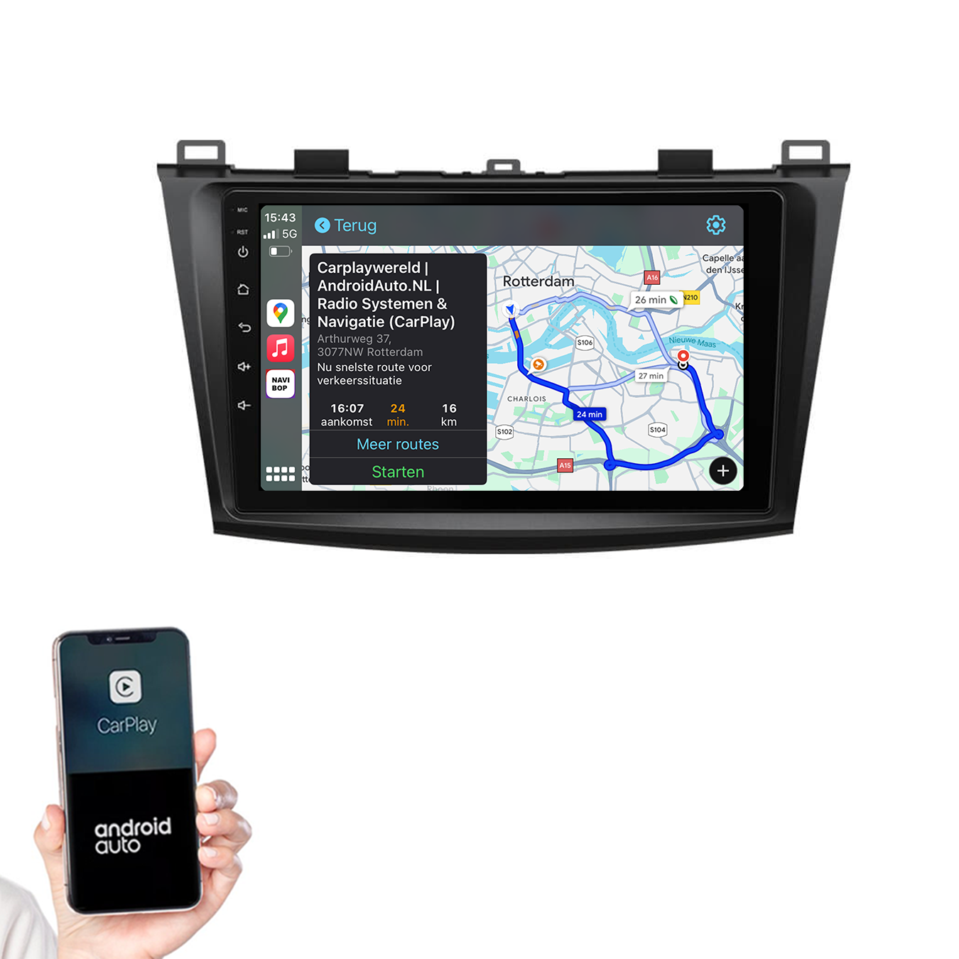 Mazda 3 | Autoradio | 2009 t/m 2013 | Android 14 | Apple CarPlay & Android Auto