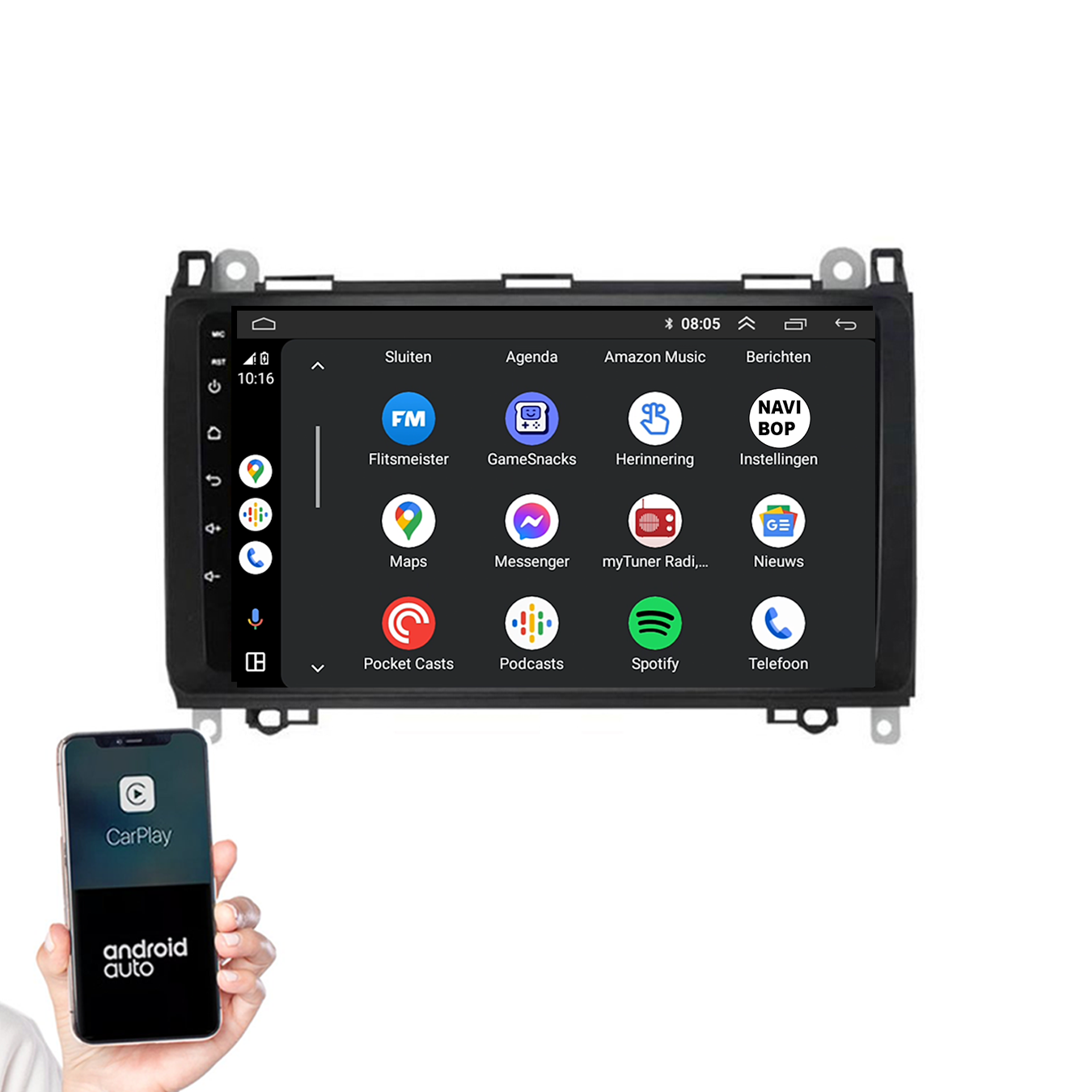 Mercedes B-klasse | Autoradio | 2005 t/m 2011 | Android 14 | Apple CarPlay & Android Auto