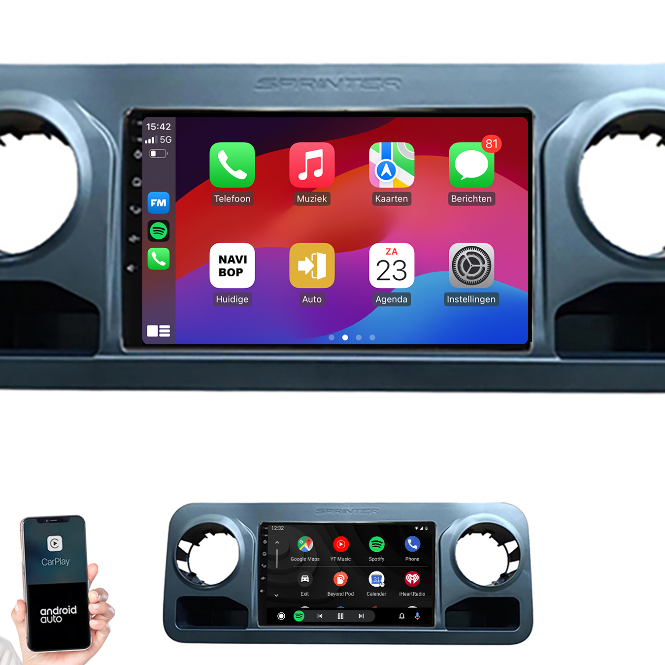 Mercedes Sprinter | Autoradio | 2018 t/m 2021 | Android 14 | Apple CarPlay & Android Auto