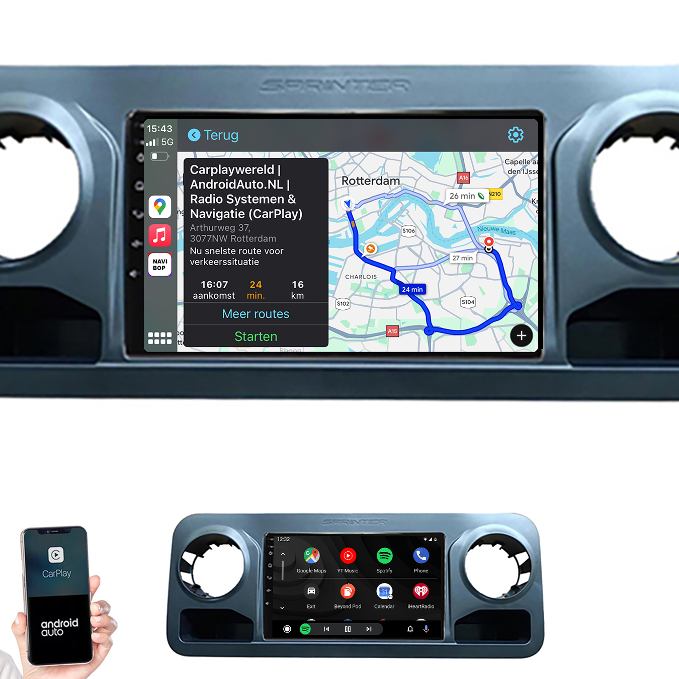 Mercedes Sprinter | Autoradio | 2018 t/m 2021 | Android 14 | Apple CarPlay & Android Auto