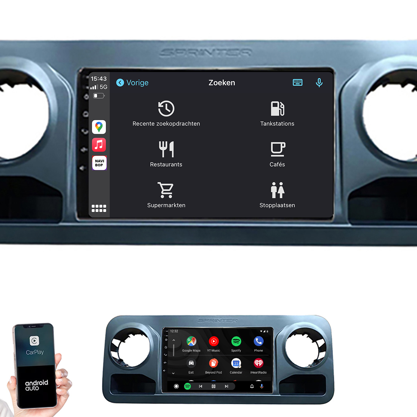 Mercedes Sprinter | Autoradio | 2018 t/m 2021 | Android 14 | Apple CarPlay & Android Auto