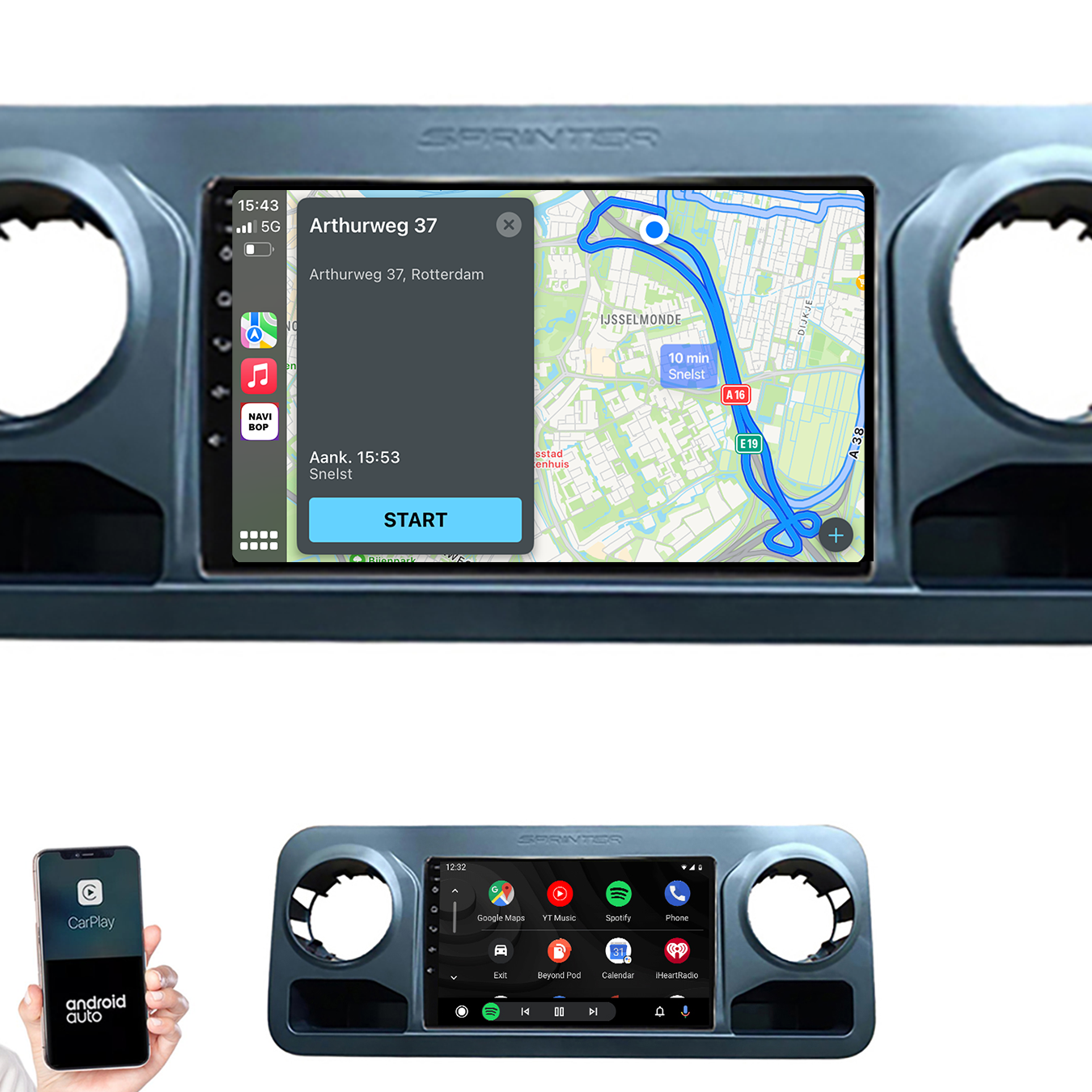 Mercedes Sprinter | Autoradio | 2018 t/m 2021 | Android 14 | Apple CarPlay & Android Auto