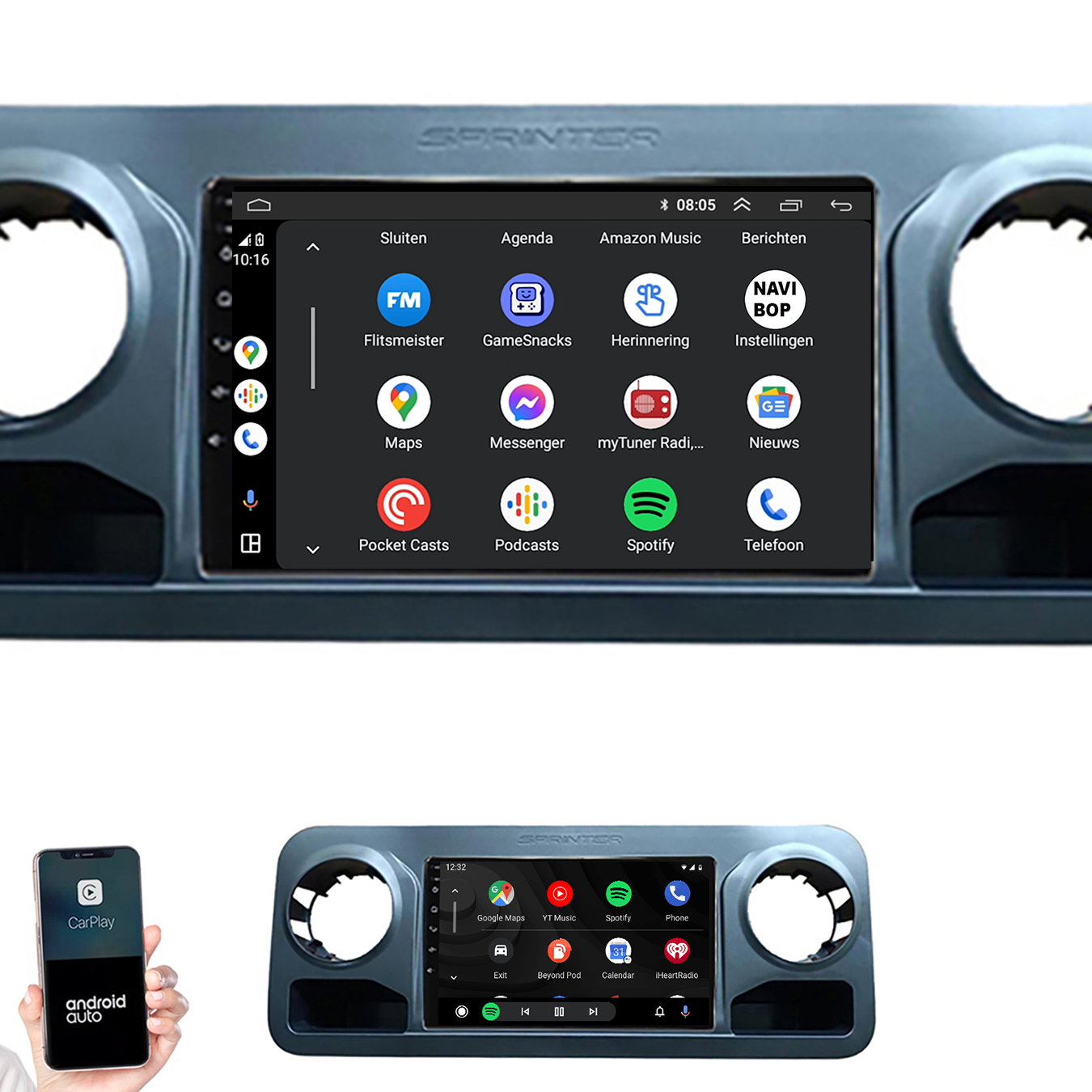 Mercedes Sprinter | Autoradio | 2018 t/m 2021 | Android 14 | Apple CarPlay & Android Auto