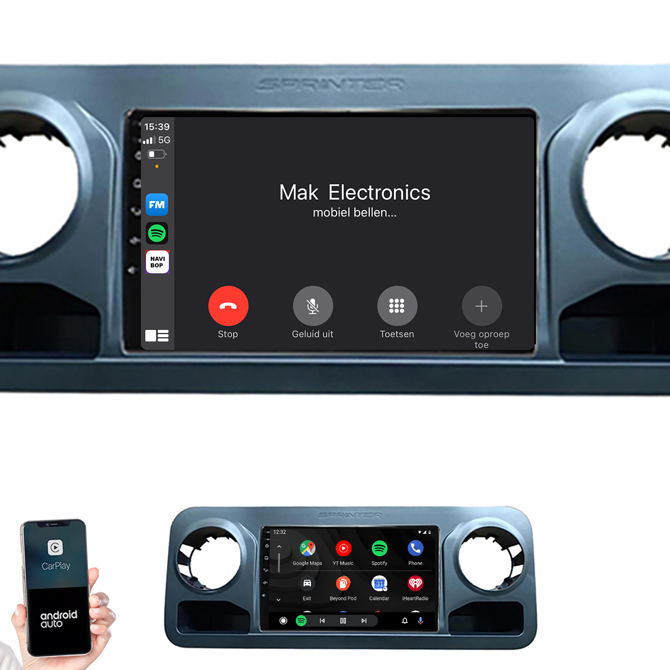 Mercedes Sprinter | Autoradio | 2018 t/m 2021 | Android 14 | Apple CarPlay & Android Auto