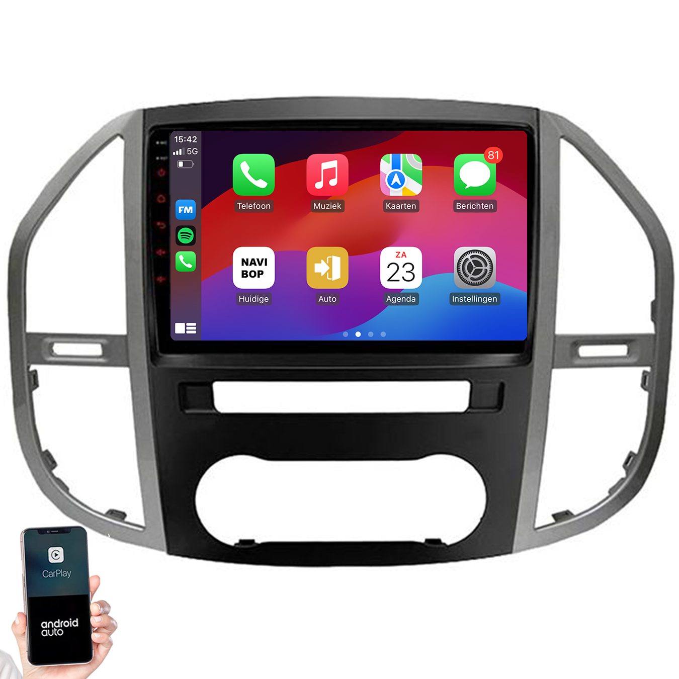 Mercedes Vito | Autoradio | 2014 t/m 2021 | Android 14 | Apple CarPlay & Android Auto