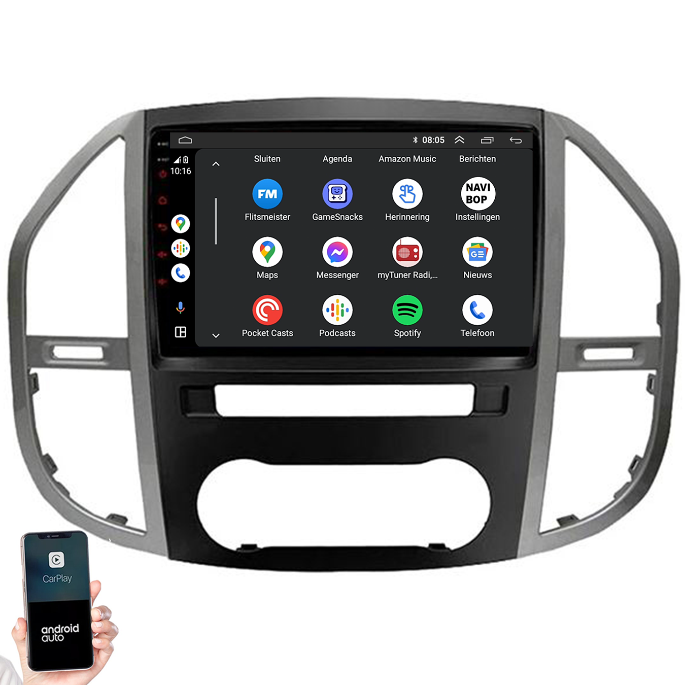 Mercedes Vito | Autoradio | 2014 t/m 2021 | Android 14 | Apple CarPlay & Android Auto