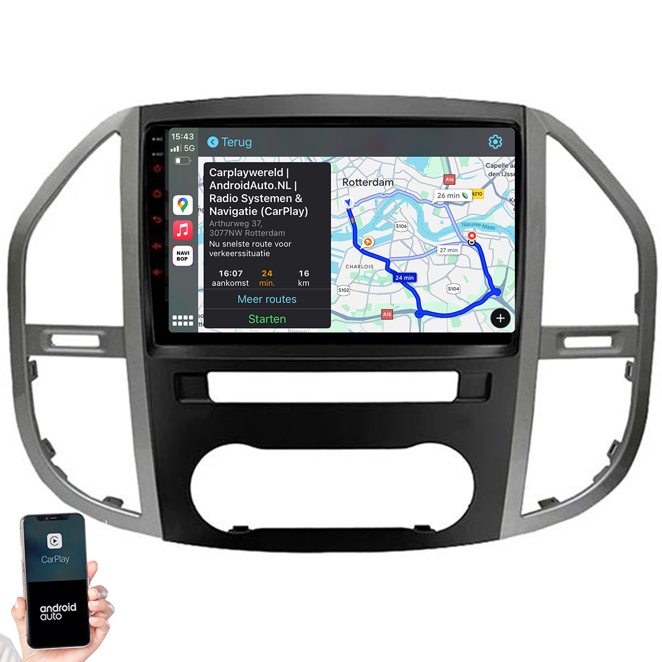 Mercedes Vito | Autoradio | 2014 t/m 2021 | Android 14 | Apple CarPlay & Android Auto