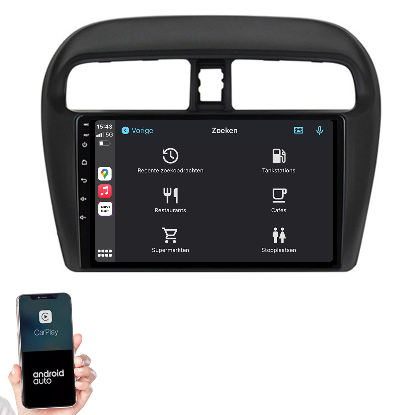 Mitsubishi Mirage | Autoradio | 2012 t/m 2018 | Android 14 | Apple CarPlay & Android Auto