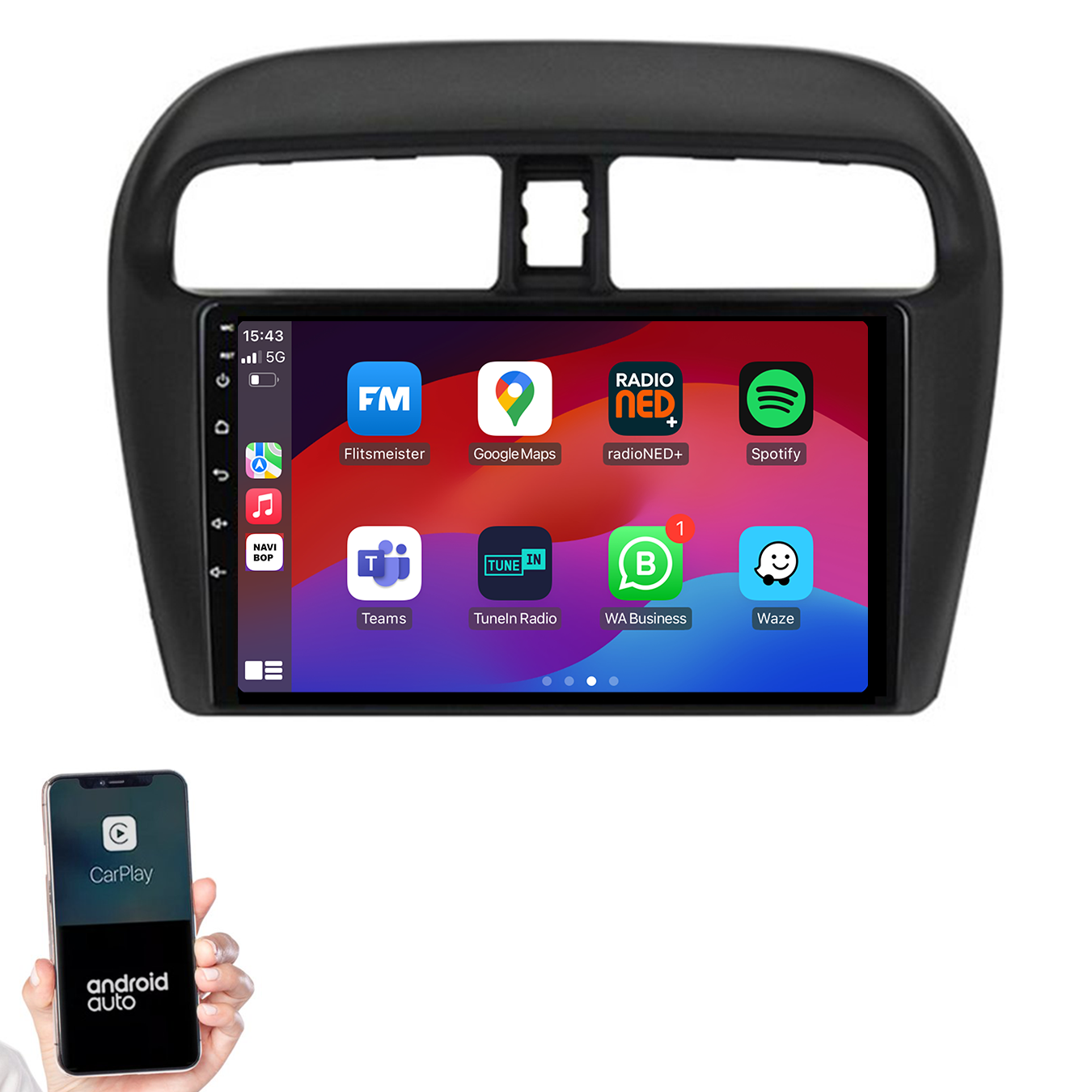 Mitsubishi Mirage | Autoradio | 2012 t/m 2018 | Android 14 | Apple CarPlay & Android Auto