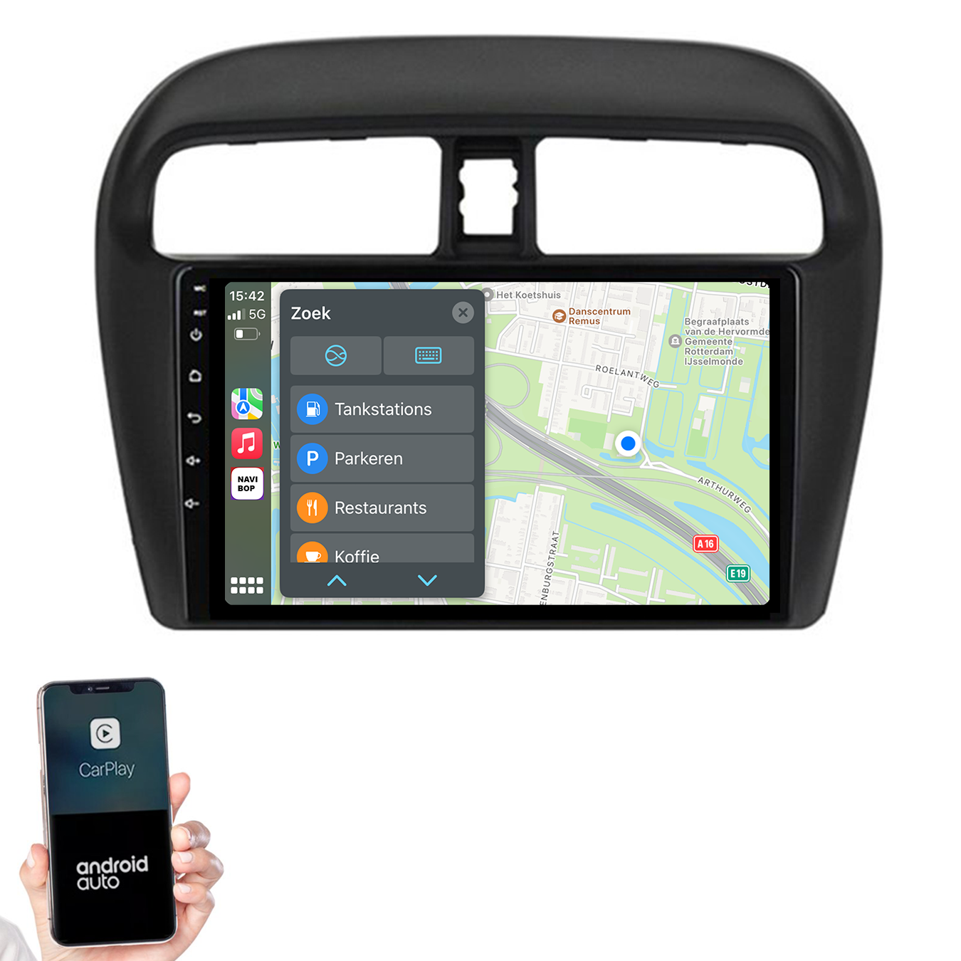 Mitsubishi Mirage | Autoradio | 2012 t/m 2018 | Android 14 | Apple CarPlay & Android Auto