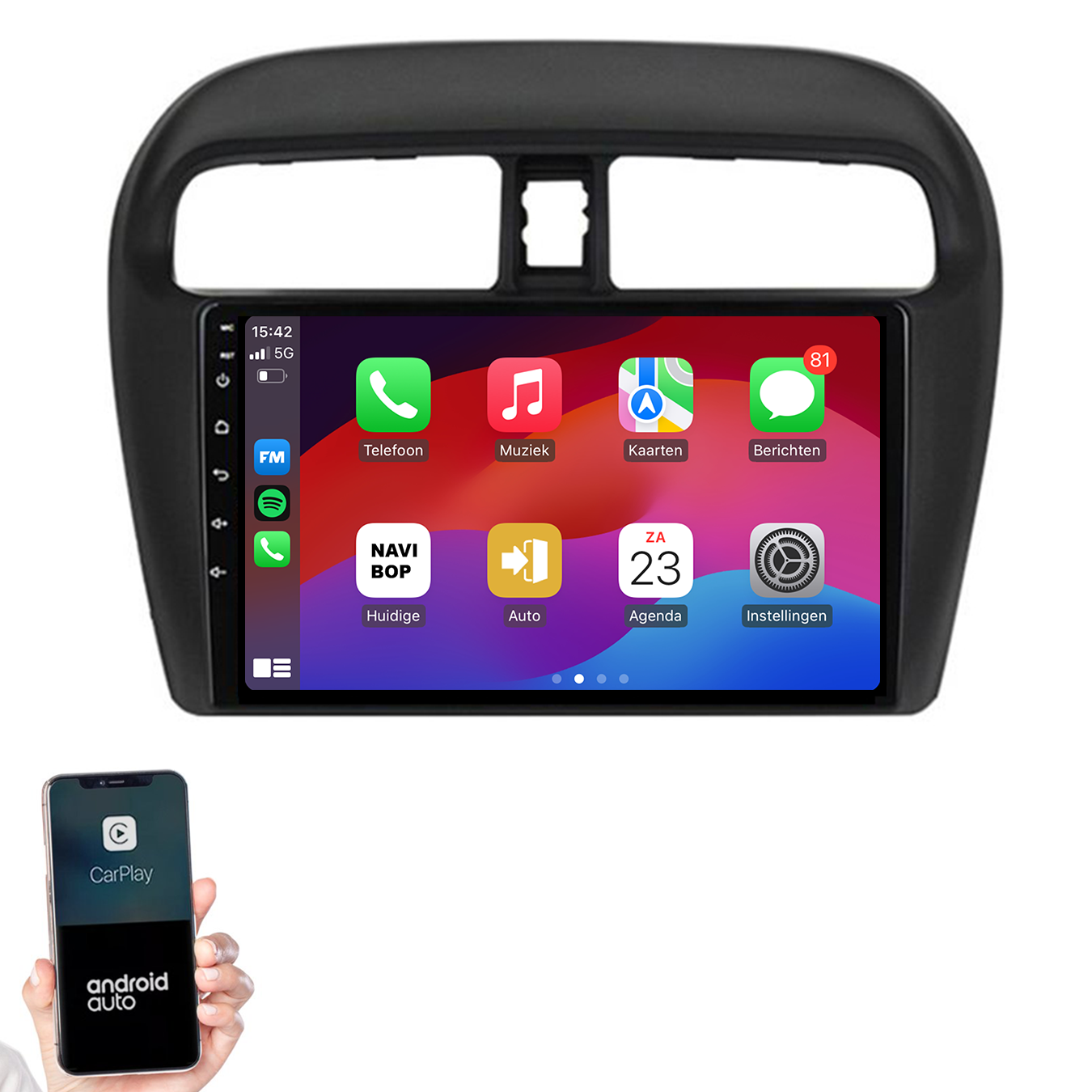 Mitsubishi Mirage | Autoradio | 2012 t/m 2018 | Android 14 | Apple CarPlay & Android Auto