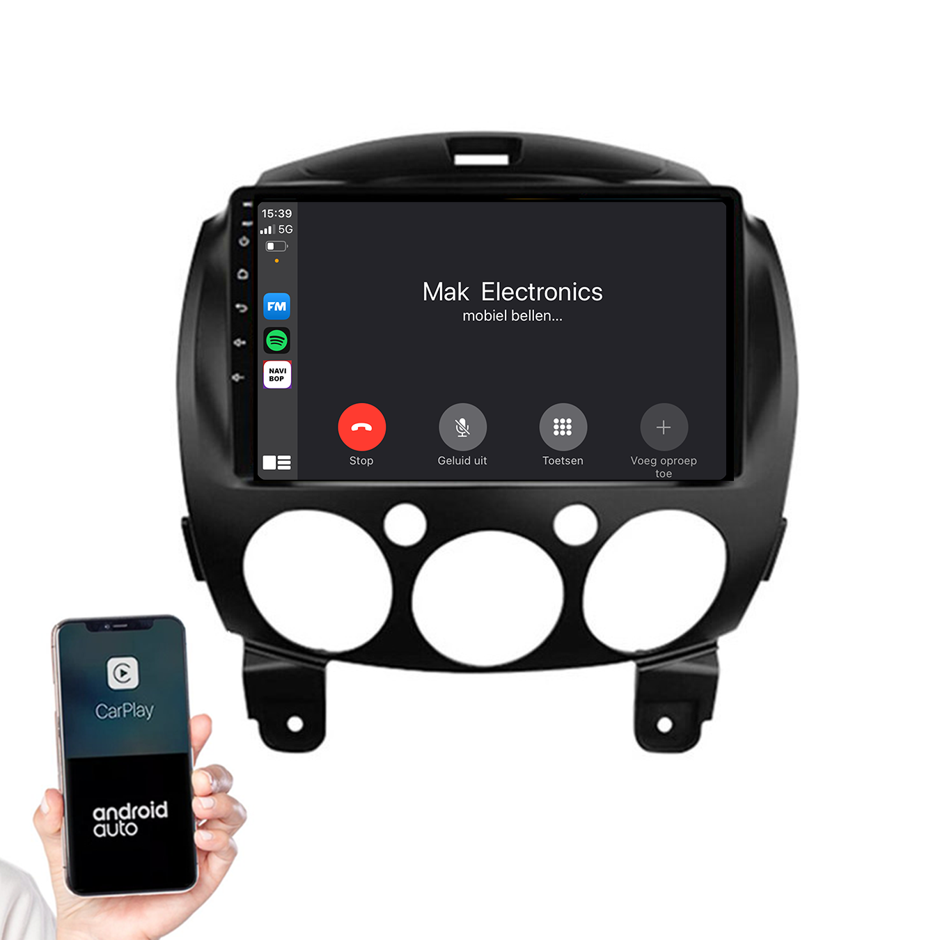 Mazda 2 | Autoradio | 2007 t/m 2014 | Android 14 | Apple CarPlay & Android Auto