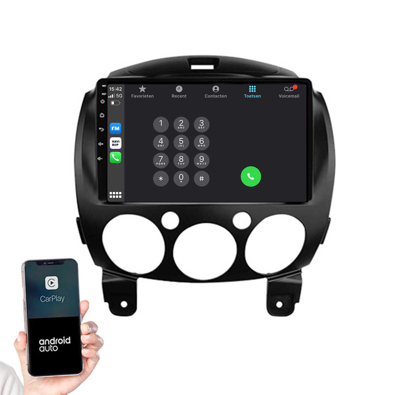Mazda 2 | Autoradio | 2007 t/m 2014 | Android 14 | Apple CarPlay & Android Auto