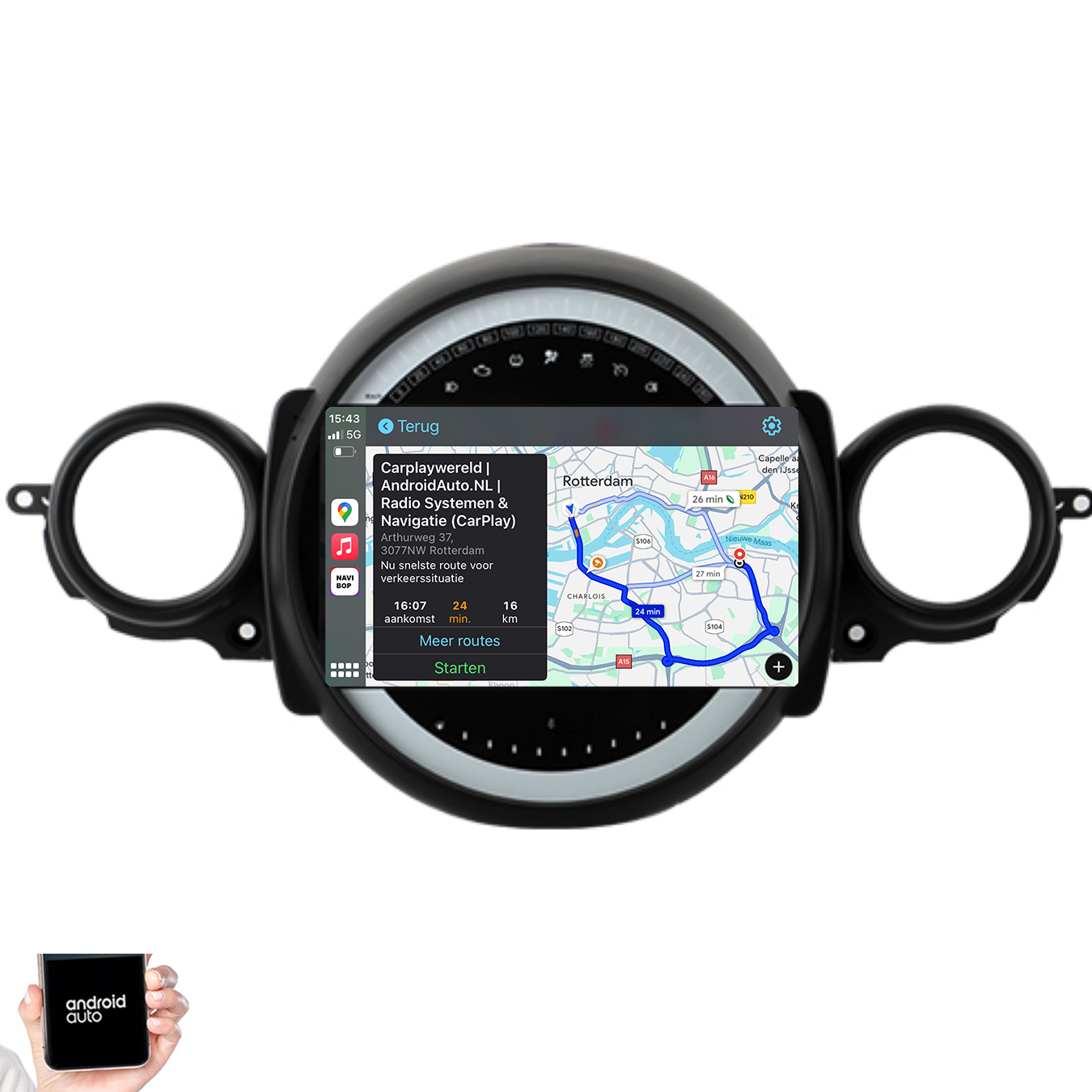 Mini Cooper R56 | Autoradio | 2007 t/m 2015 | Android 14 | Apple CarPlay & Android Auto