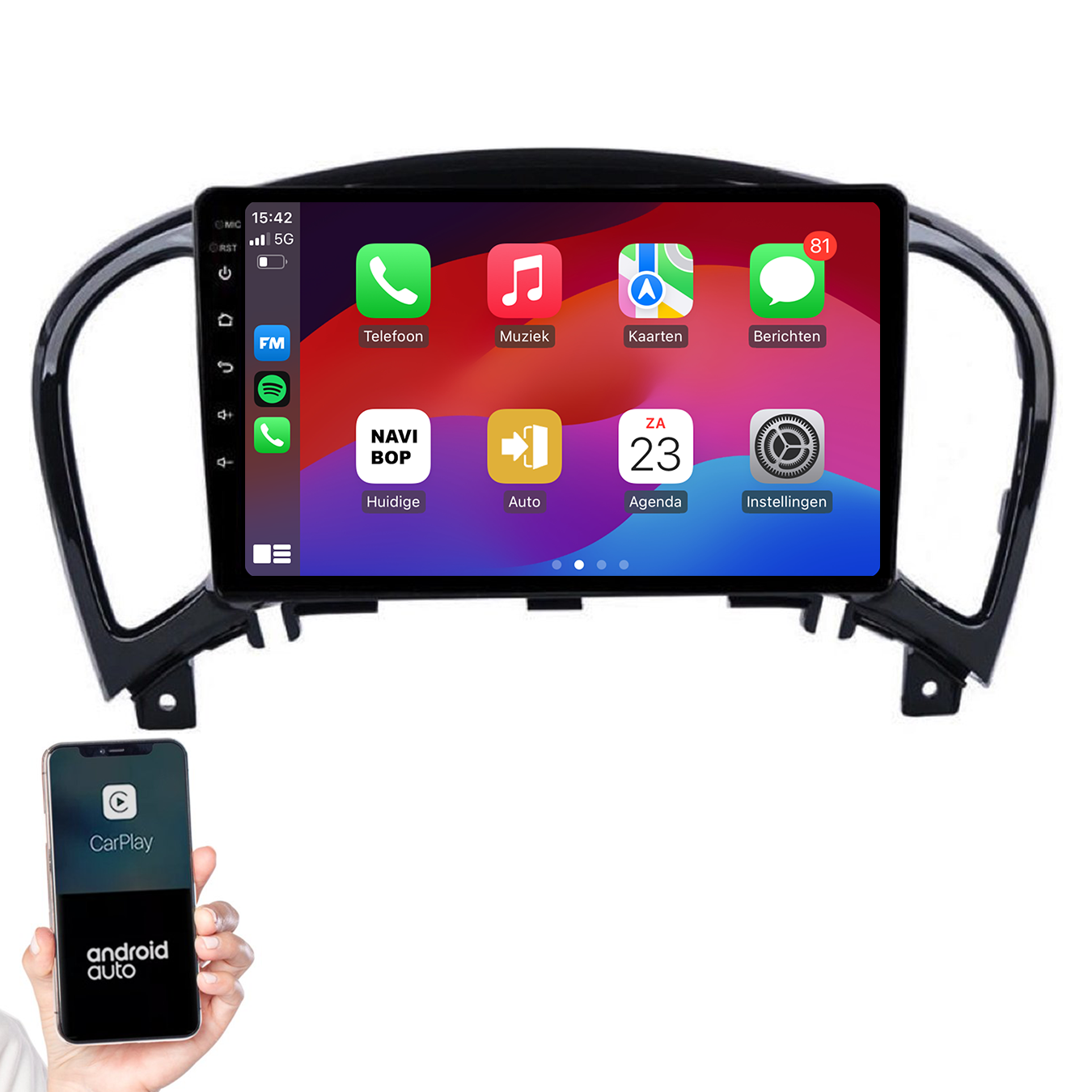 Nissan Juke | Autoradio | 2010 t/m 2019 | Android 14 | Apple CarPlay & Android Auto