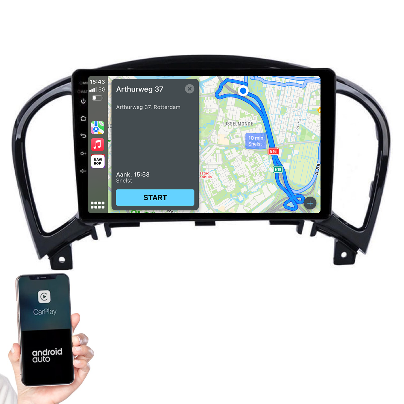 Nissan Juke | Autoradio | 2010 t/m 2019 | Android 14 | Apple CarPlay & Android Auto