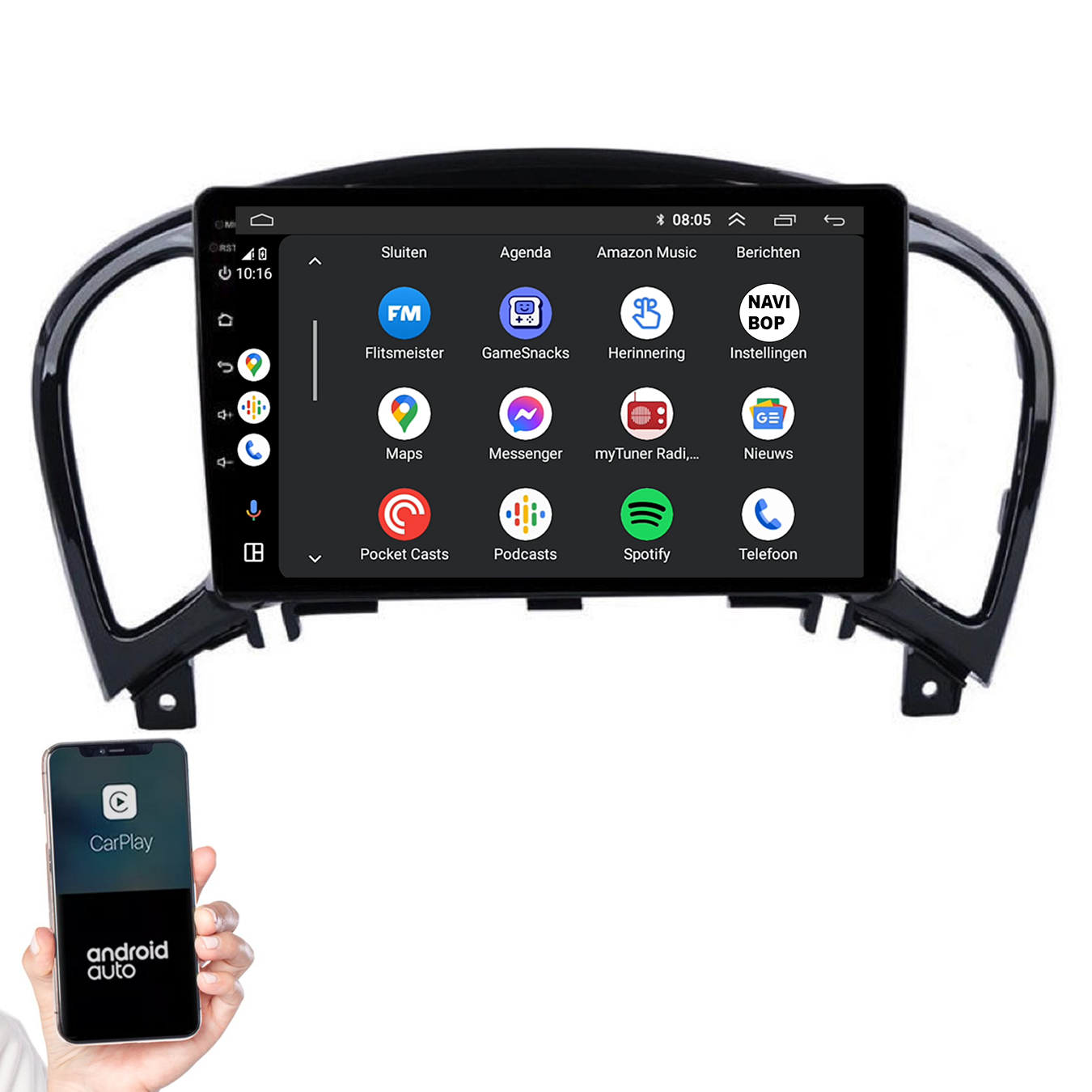 Nissan Juke | Autoradio | 2010 t/m 2019 | Android 14 | Apple CarPlay & Android Auto
