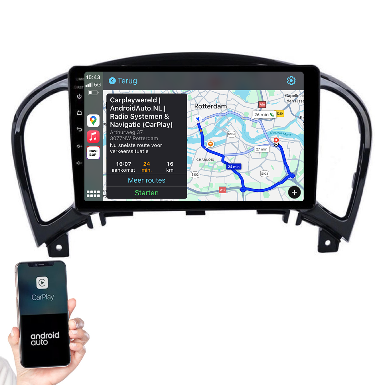 Nissan Juke | Autoradio | 2010 t/m 2019 | Android 14 | Apple CarPlay & Android Auto