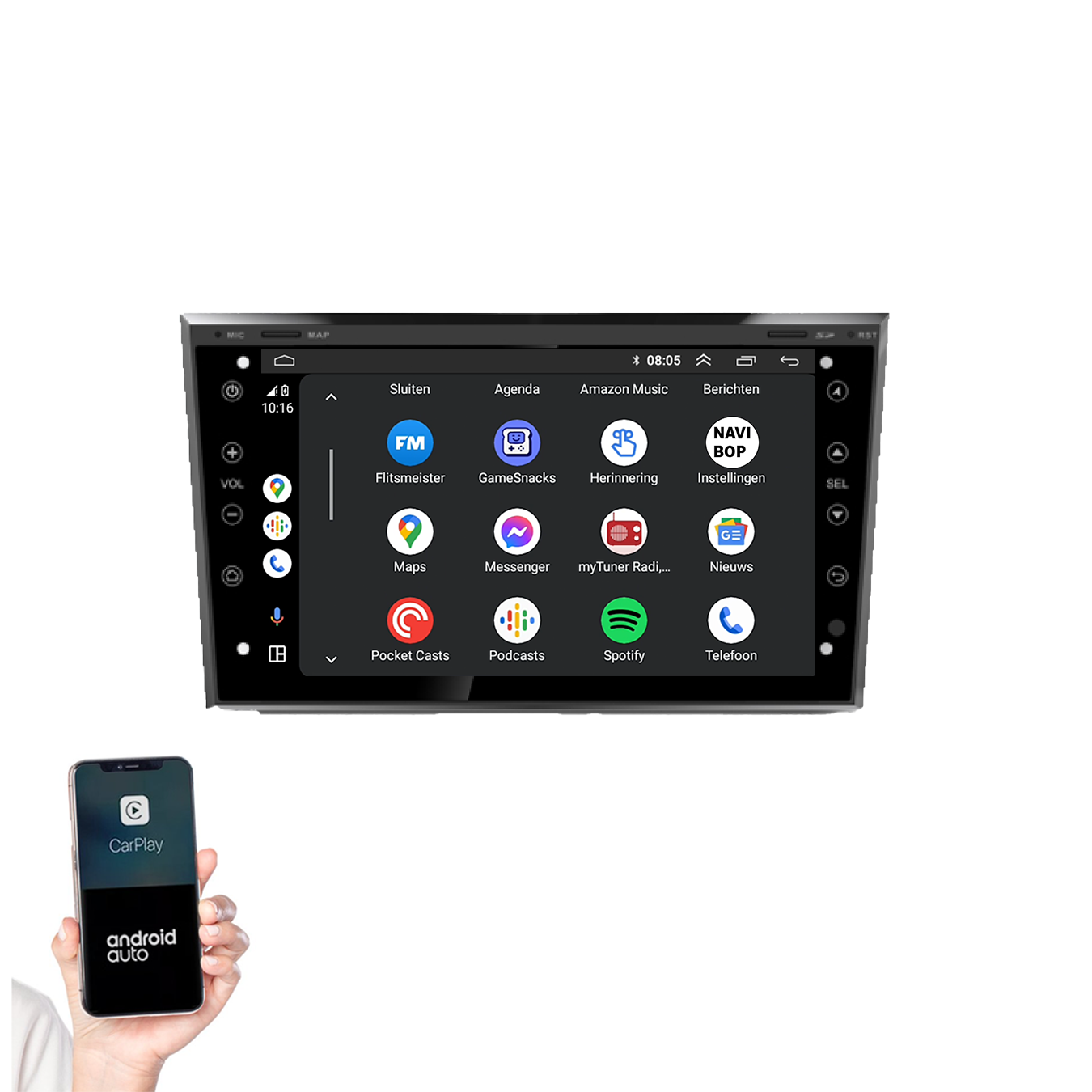 Opel Corsa D | Autoradio | 2005 t/m 2014 | Android 13 | Apple CarPlay & Android Auto