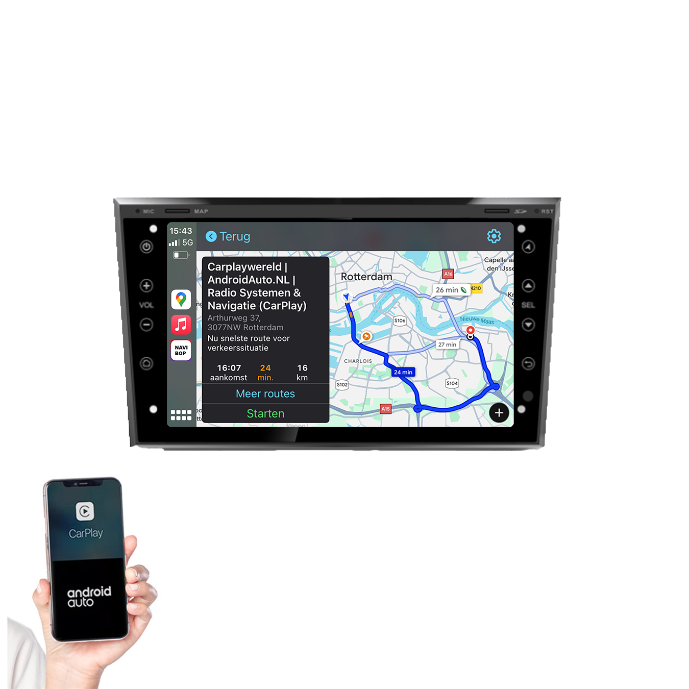 Opel Corsa D | Autoradio | 2005 t/m 2014 | Android 13 | Apple CarPlay & Android Auto