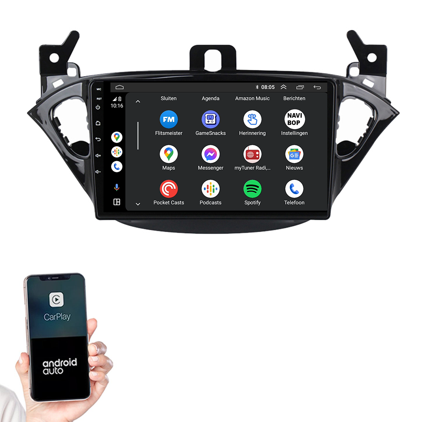 Opel Corsa E | Autoradio | 2015 t/m 2020 | Android 14 | Apple CarPlay & Android Auto