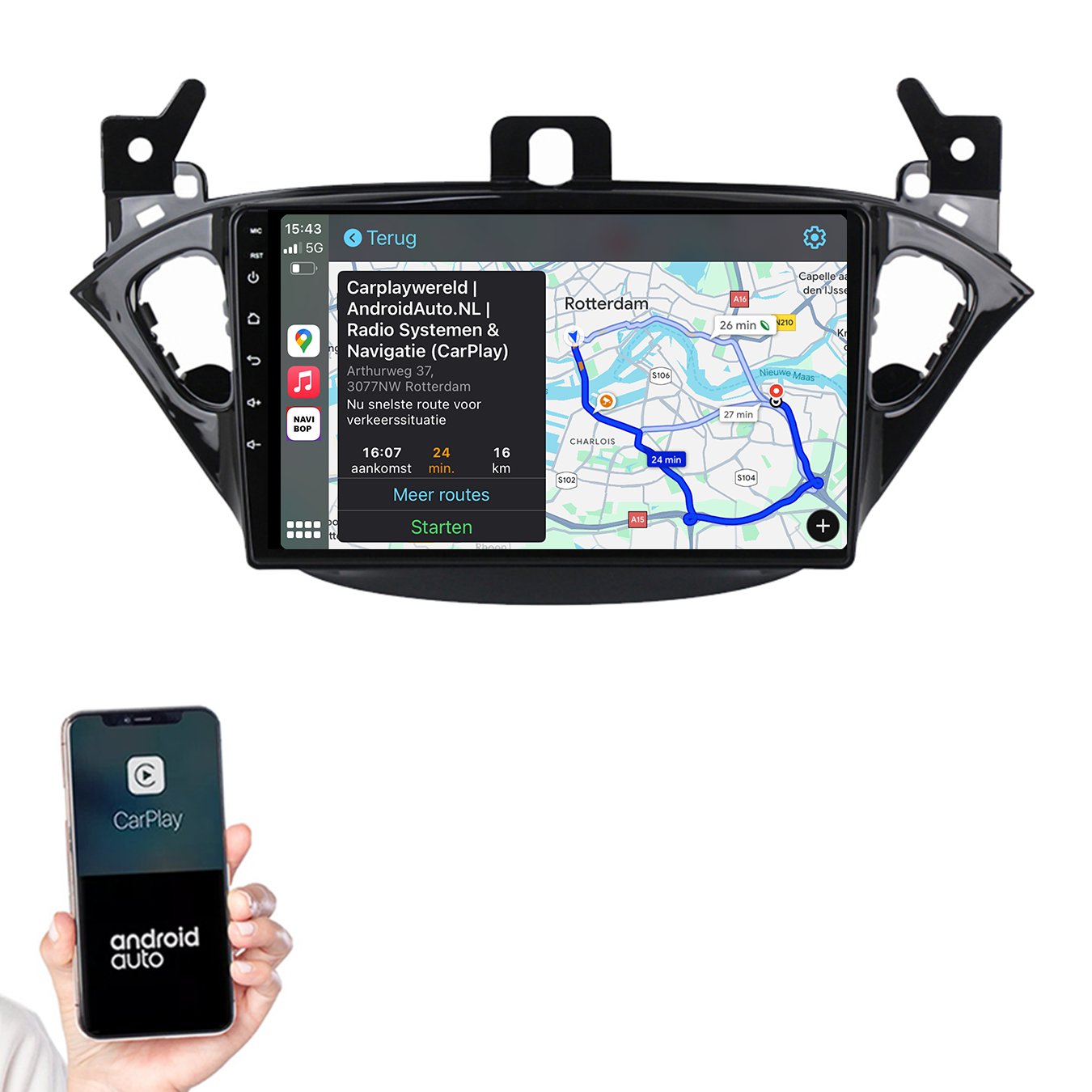 Opel Adam | Autoradio | 2015 t/m 2020 | Android 14 | Apple CarPlay & Android Auto