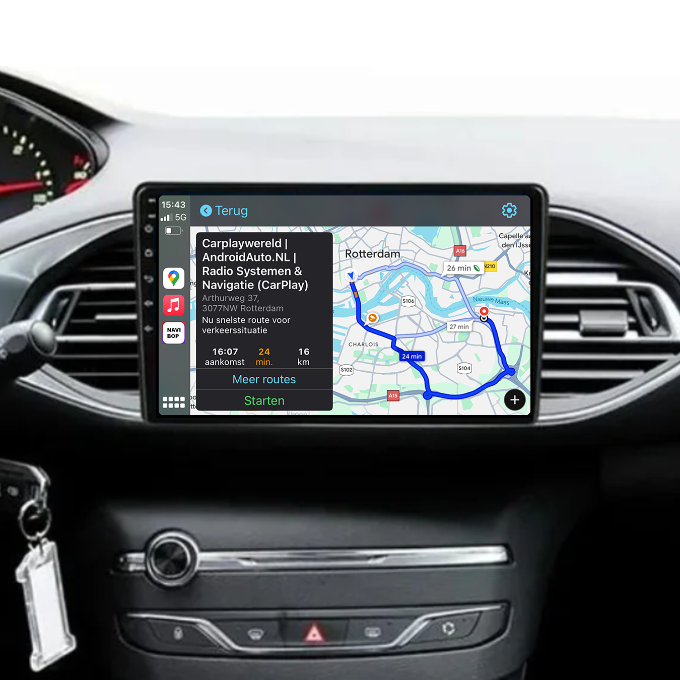 Peugeot 308 | Autoradio | 2010 t/m 2016 | Android 14 | Apple CarPlay & Android Auto