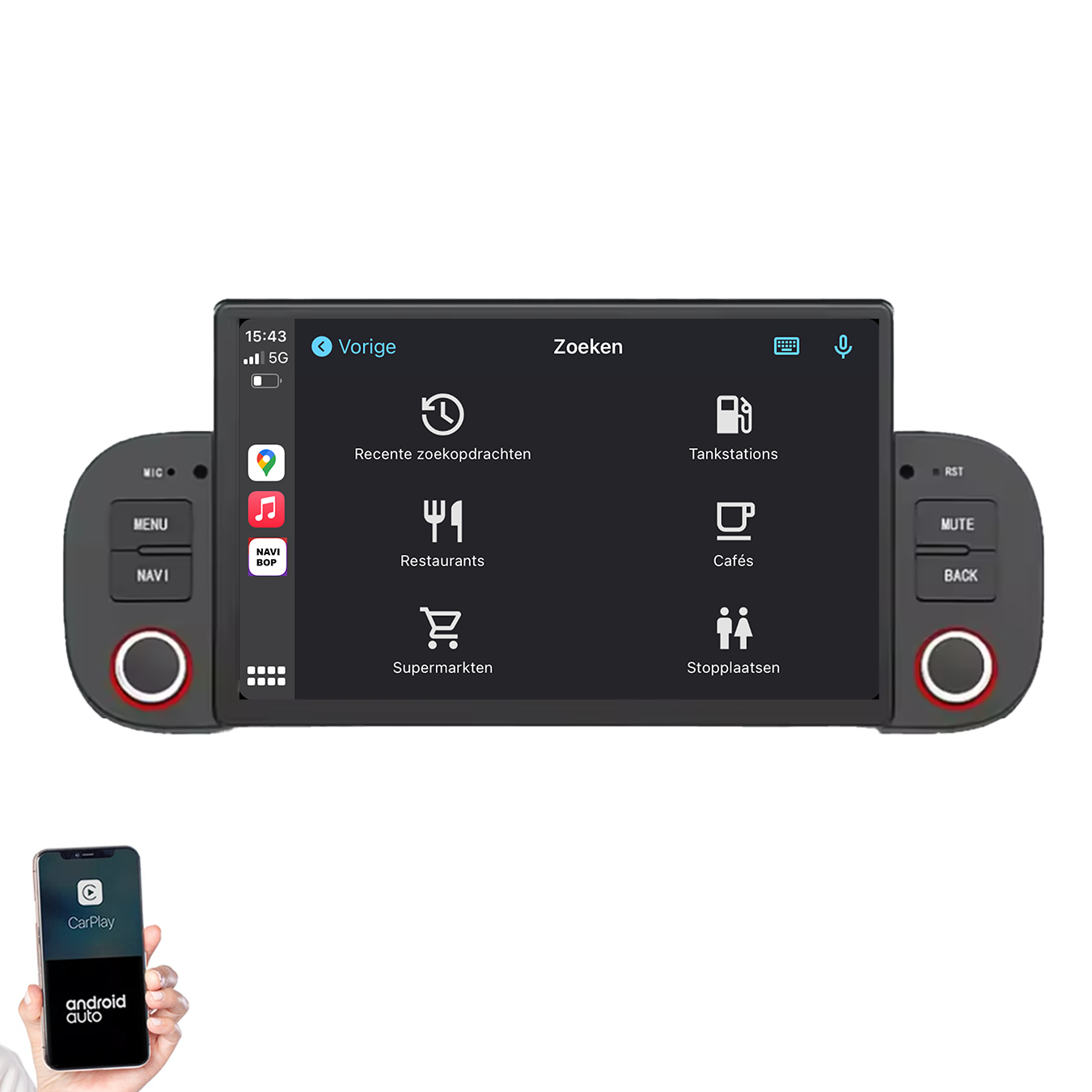 Fiat Panda | Autoradio | 2013 t/m 2020 | Android 14 | Apple CarPlay & Android Auto