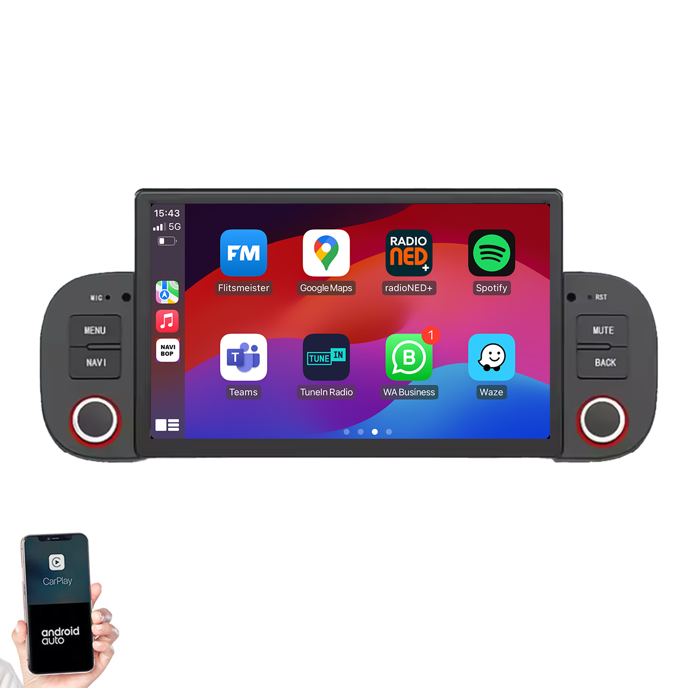 Fiat Panda | Autoradio | 2013 t/m 2020 | Android 14 | Apple CarPlay & Android Auto