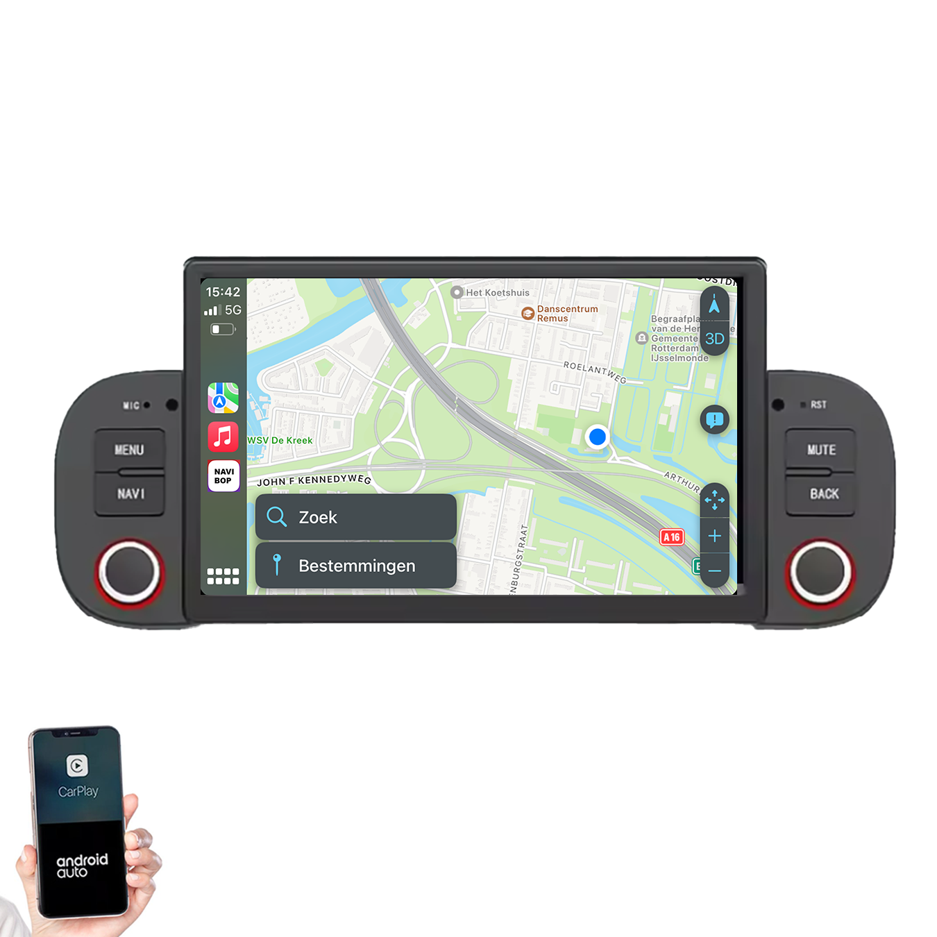 Fiat Panda | Autoradio | 2013 t/m 2020 | Android 14 | Apple CarPlay & Android Auto