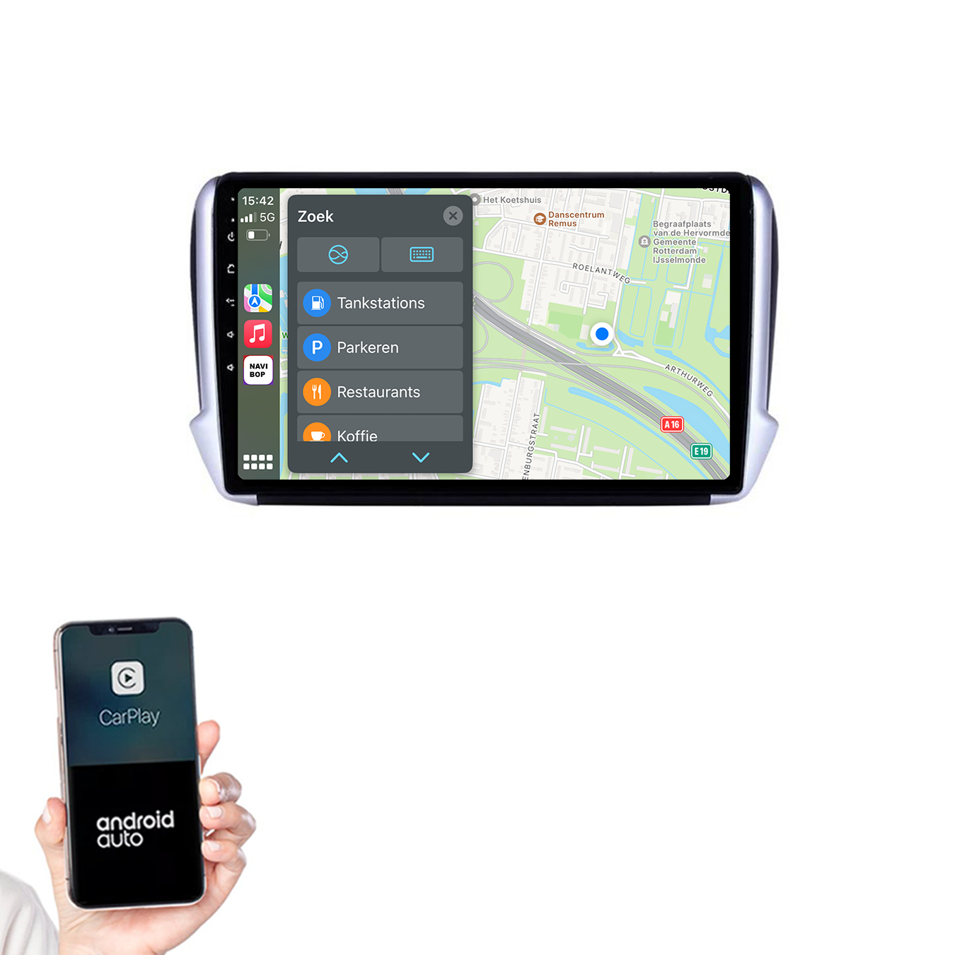 Peugeot 2008 | Autoradio | 2013 t/m 2019 | Android 14 | Apple CarPlay & Android Auto