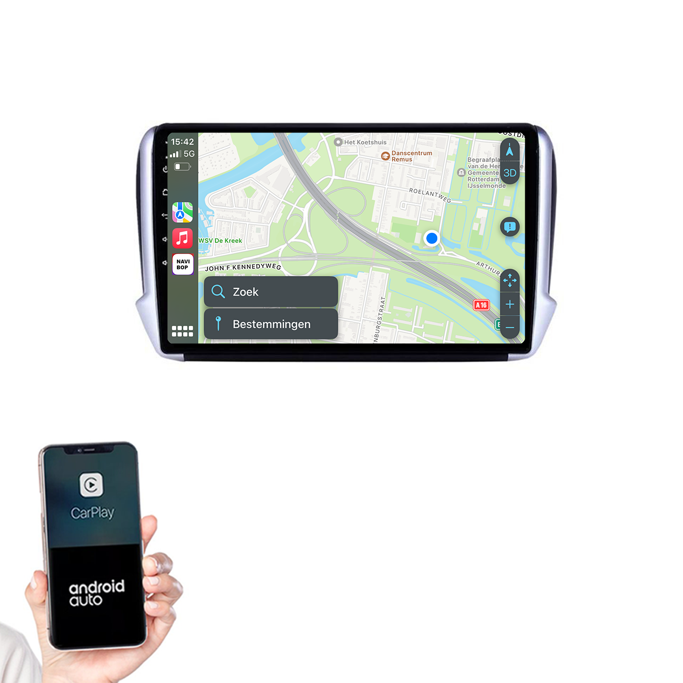 Peugeot 208 | Autoradio | 2011 t/m 2018 | Android 14 | Apple CarPlay & Android Auto