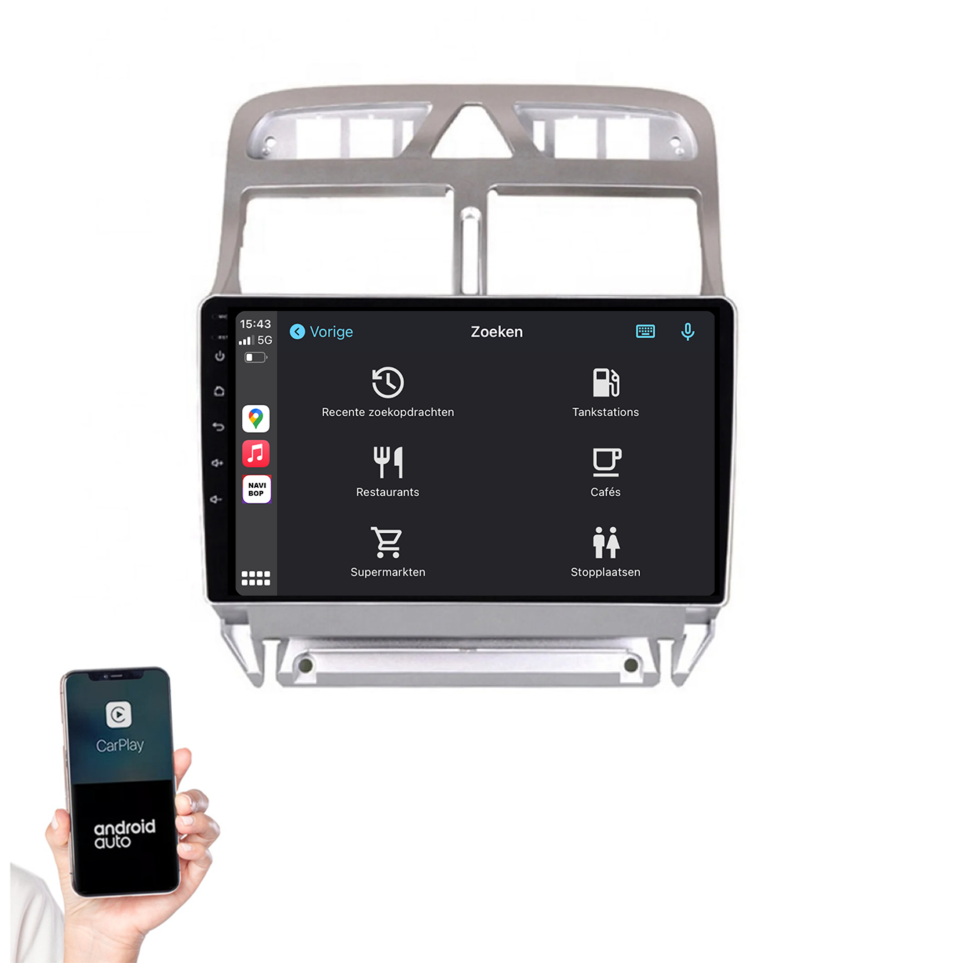 Peugeot 307 | Autoradio | 2002 t/m 2013 | Android 14 | Apple CarPlay & Android Auto