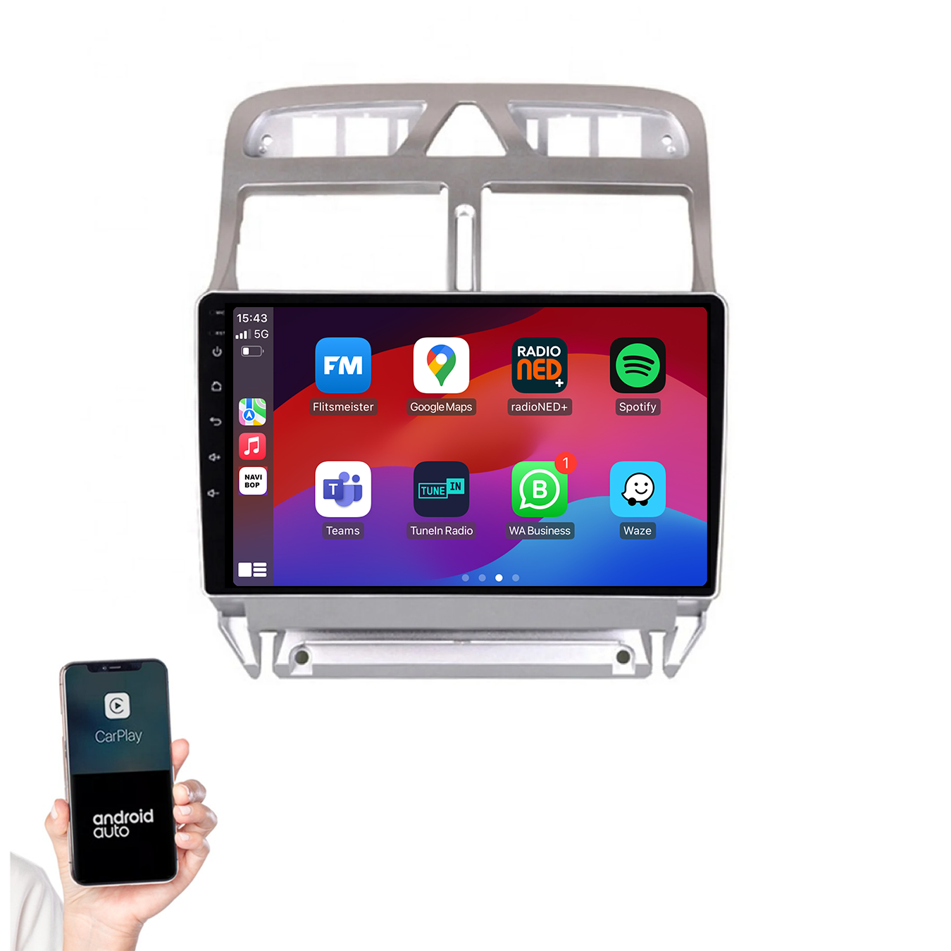 Peugeot 307 | Autoradio | 2002 t/m 2013 | Android 14 | Apple CarPlay & Android Auto