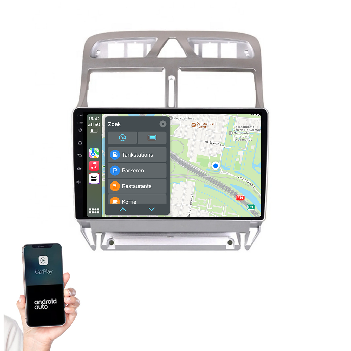 Peugeot 307 | Autoradio | 2002 t/m 2013 | Android 14 | Apple CarPlay & Android Auto