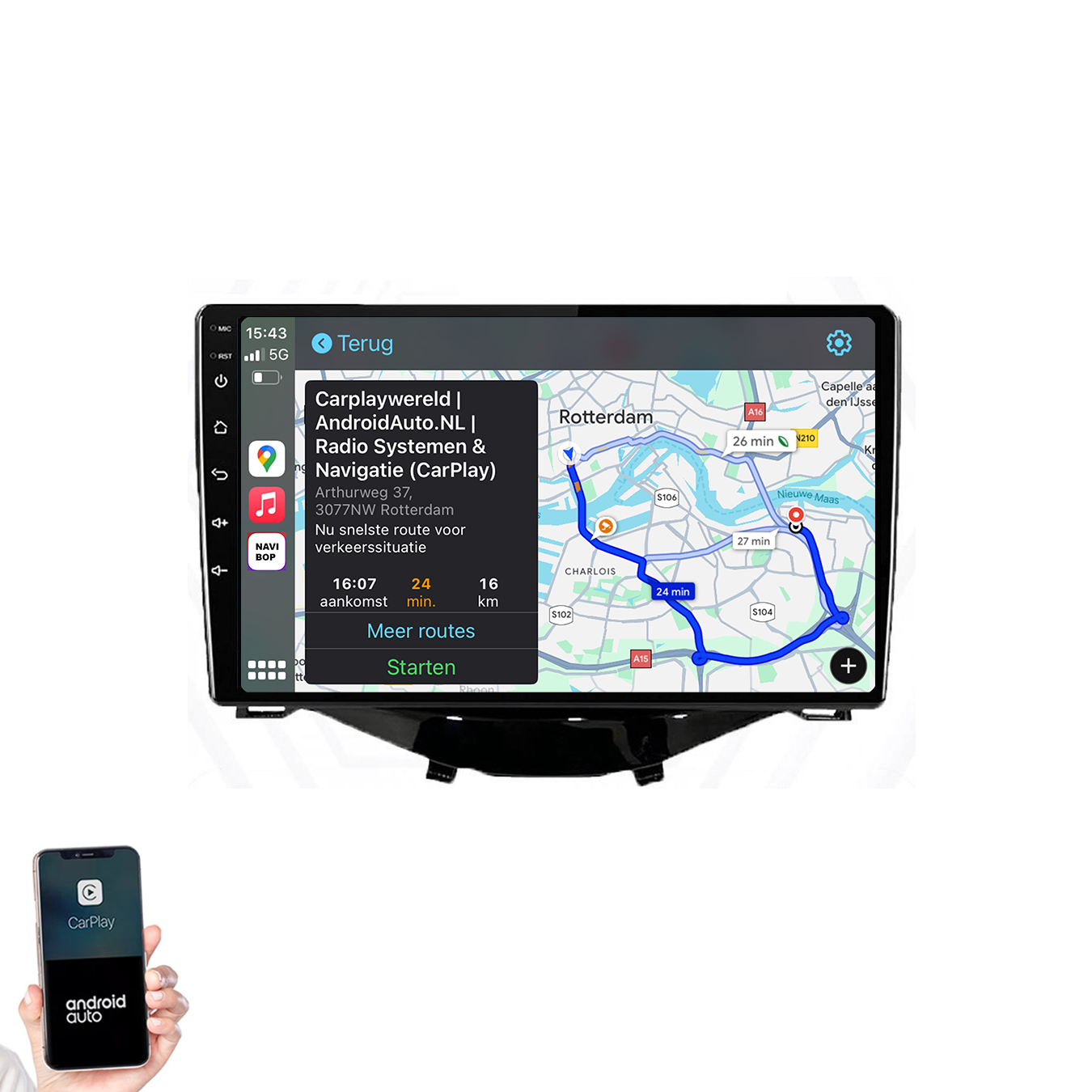 Peugeot 108 | Autoradio | 2014 t/m 2020 | Android 14 | Apple CarPlay & Android Auto