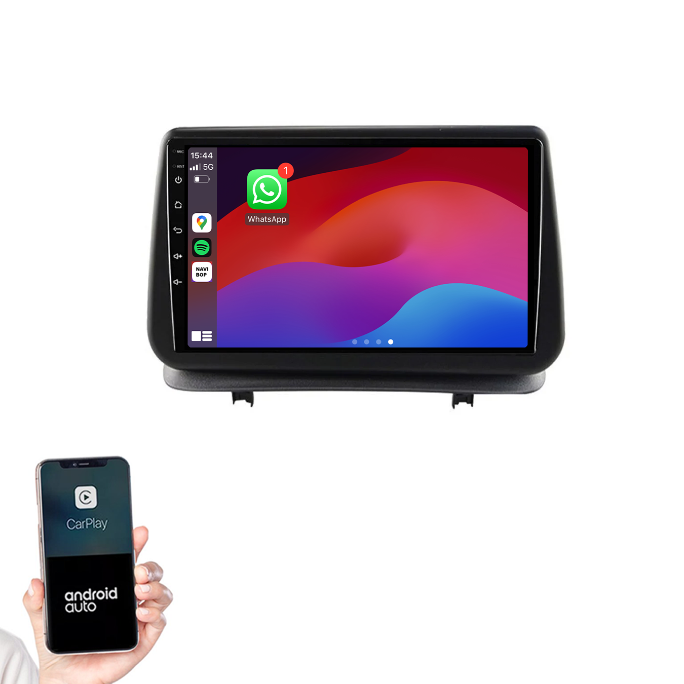 Renault Clio 2 | Autoradio | 2005 t/m 2012 | Android 14 | Apple CarPlay & Android Auto